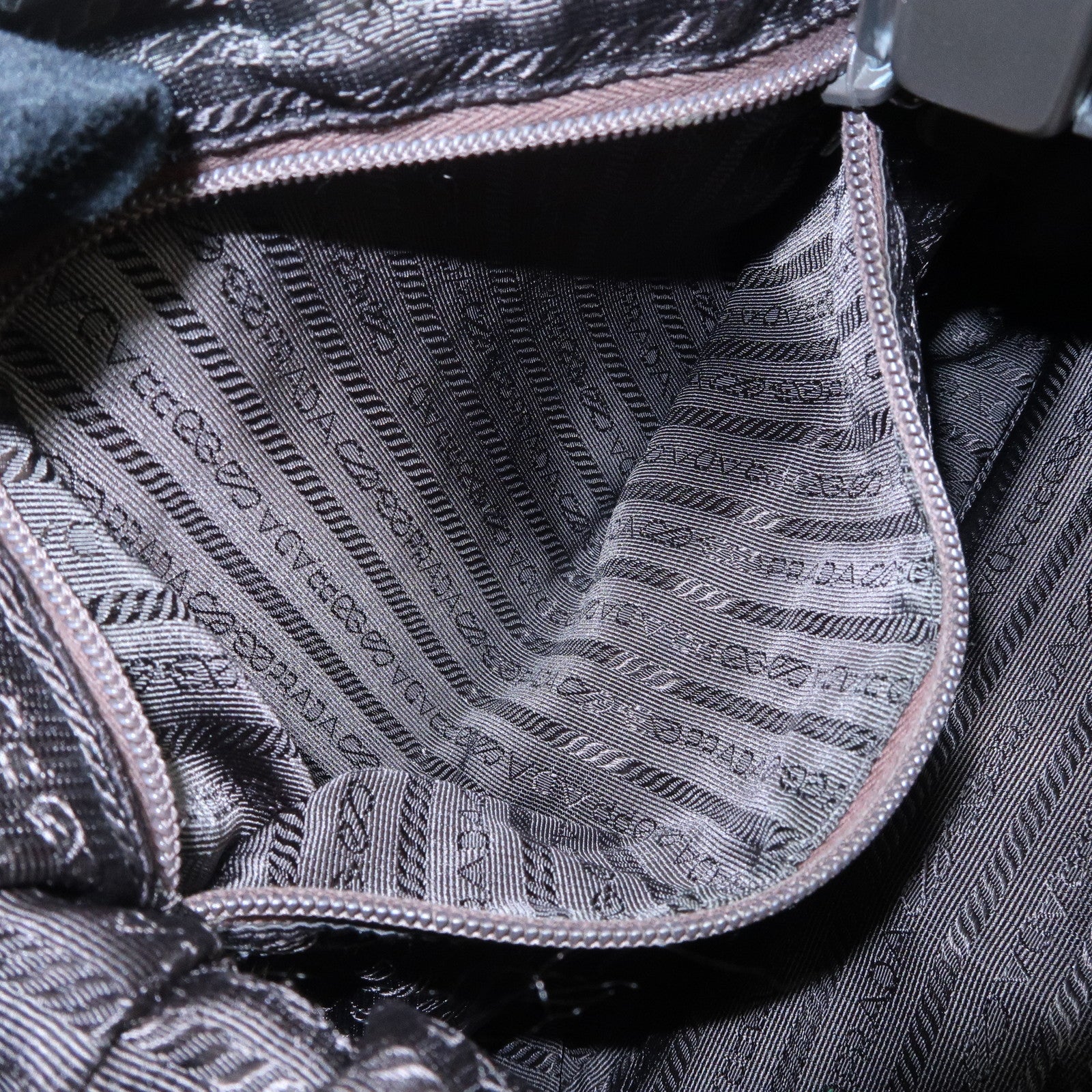 PRADA Nylon Shoulder Bag Gray Used