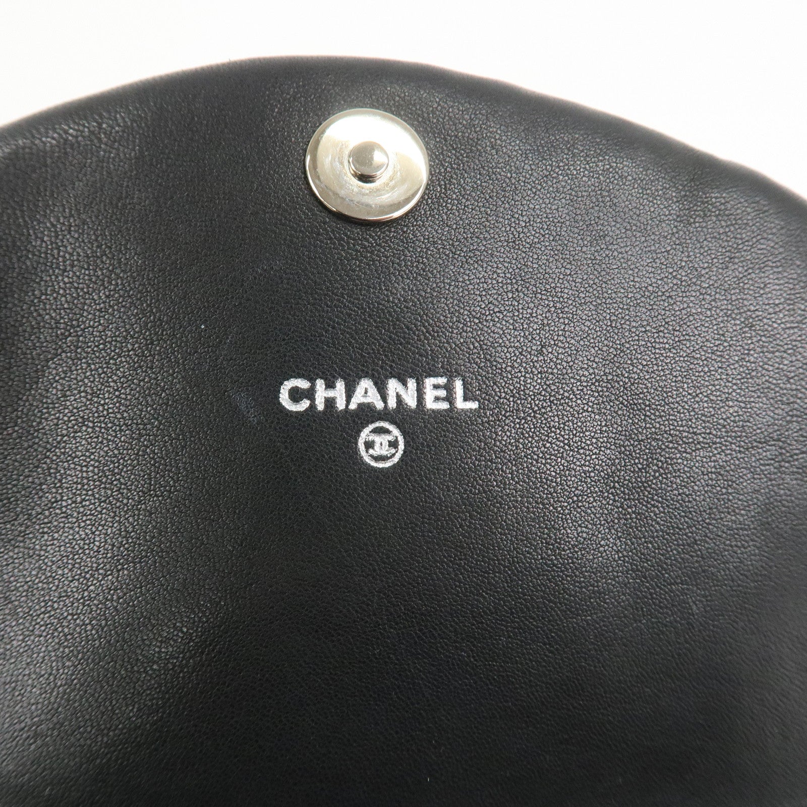 CHANEL COCO Mark Lamb Skin Half Moon Chain Shoulder Bag A40033 Used