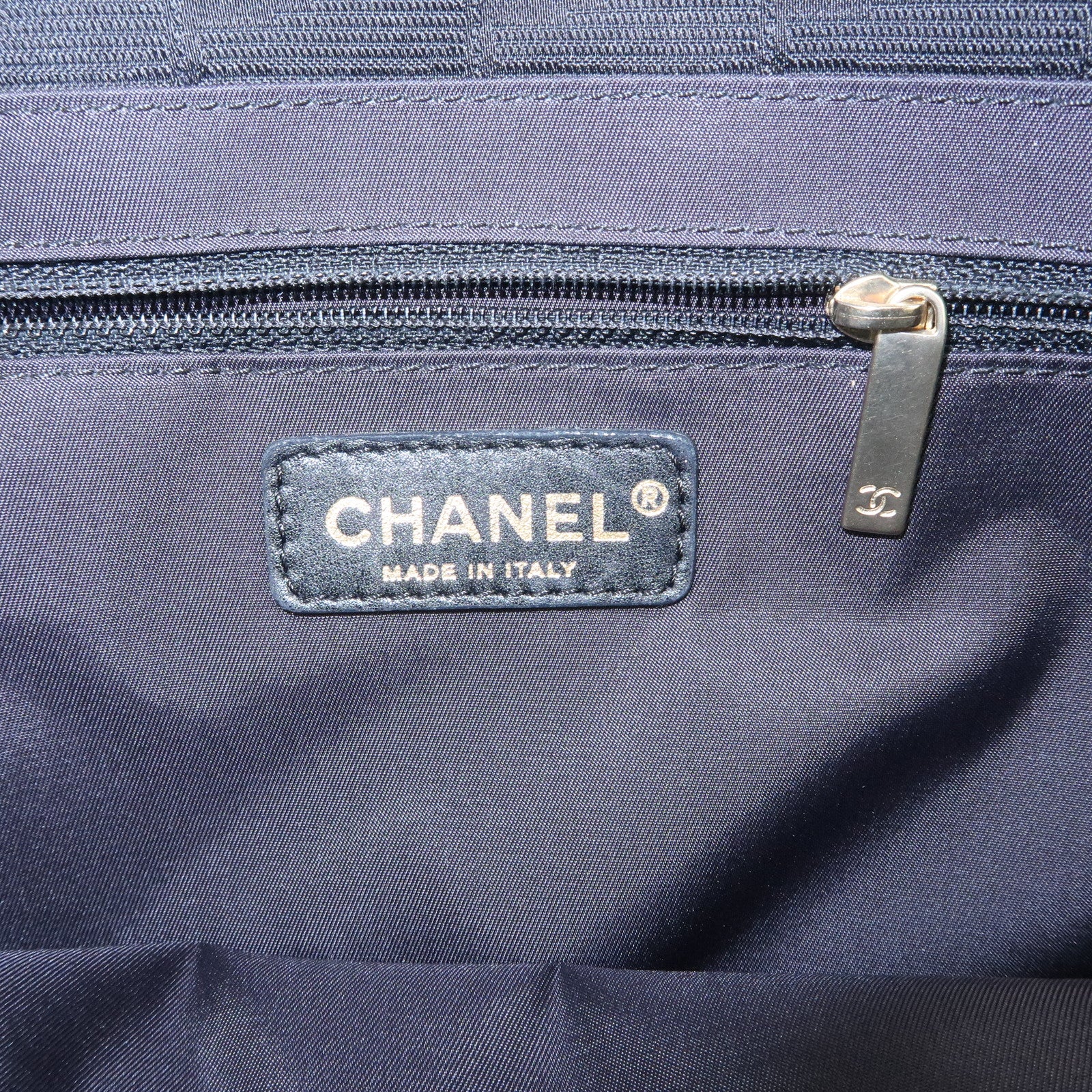 CHANEL New Travel Line Nylon Jacquard Leather Tote Bag A15991 Used