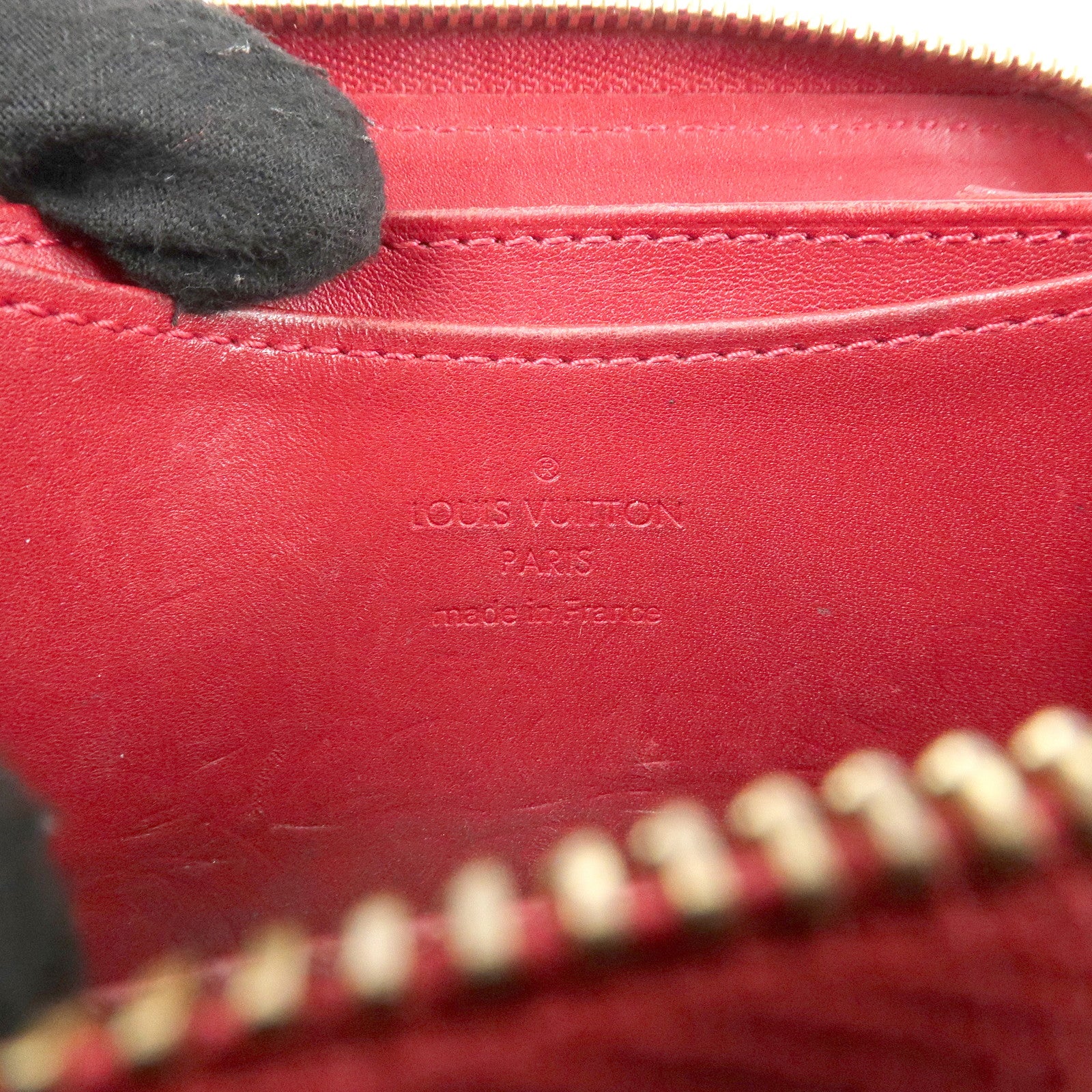Louis Vuitton Monogram Vernis Zippy Coin Purse M93608 Red Used