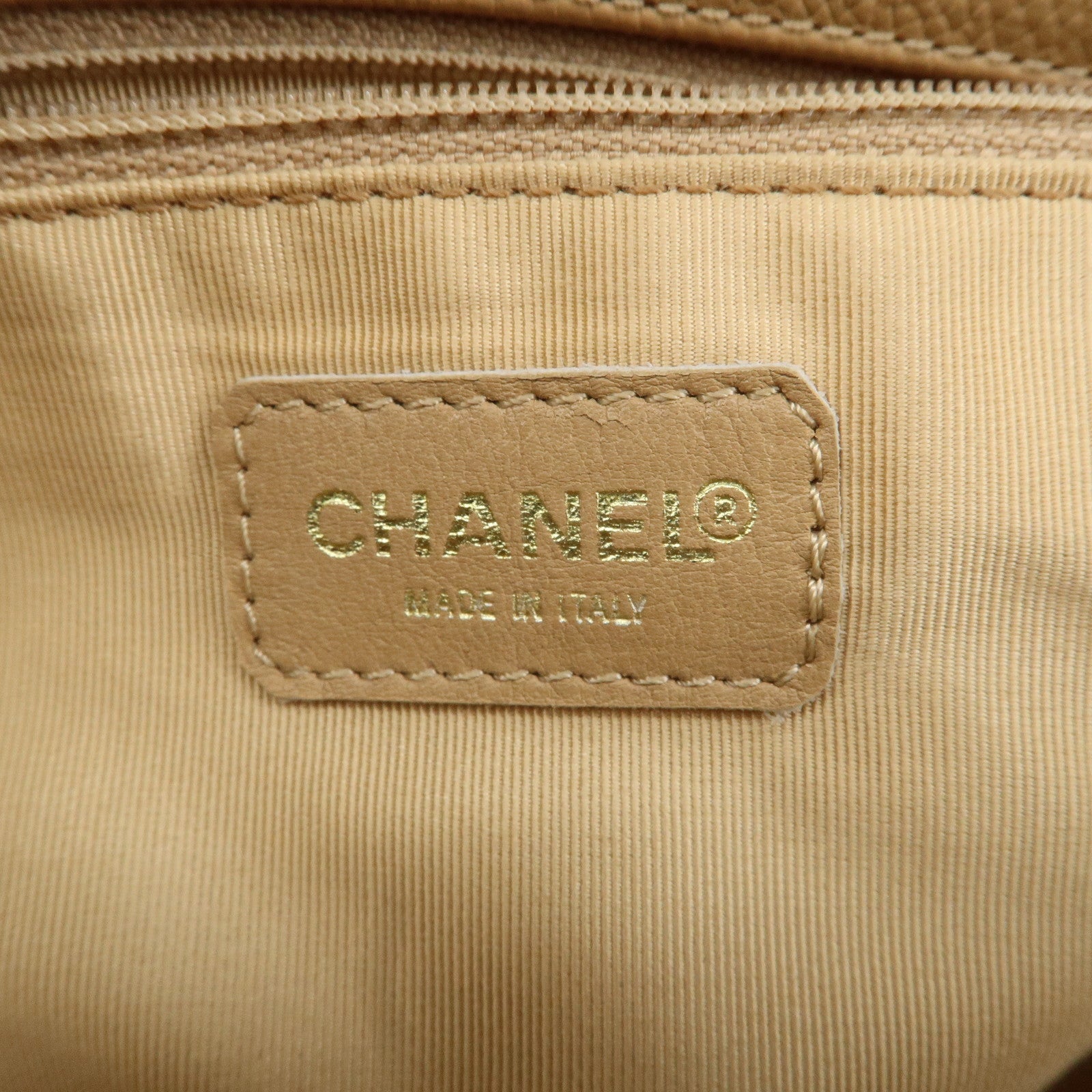 CHANEL COCO Mark Leather Executive Tote Bag Shoulder Bag Beige Used