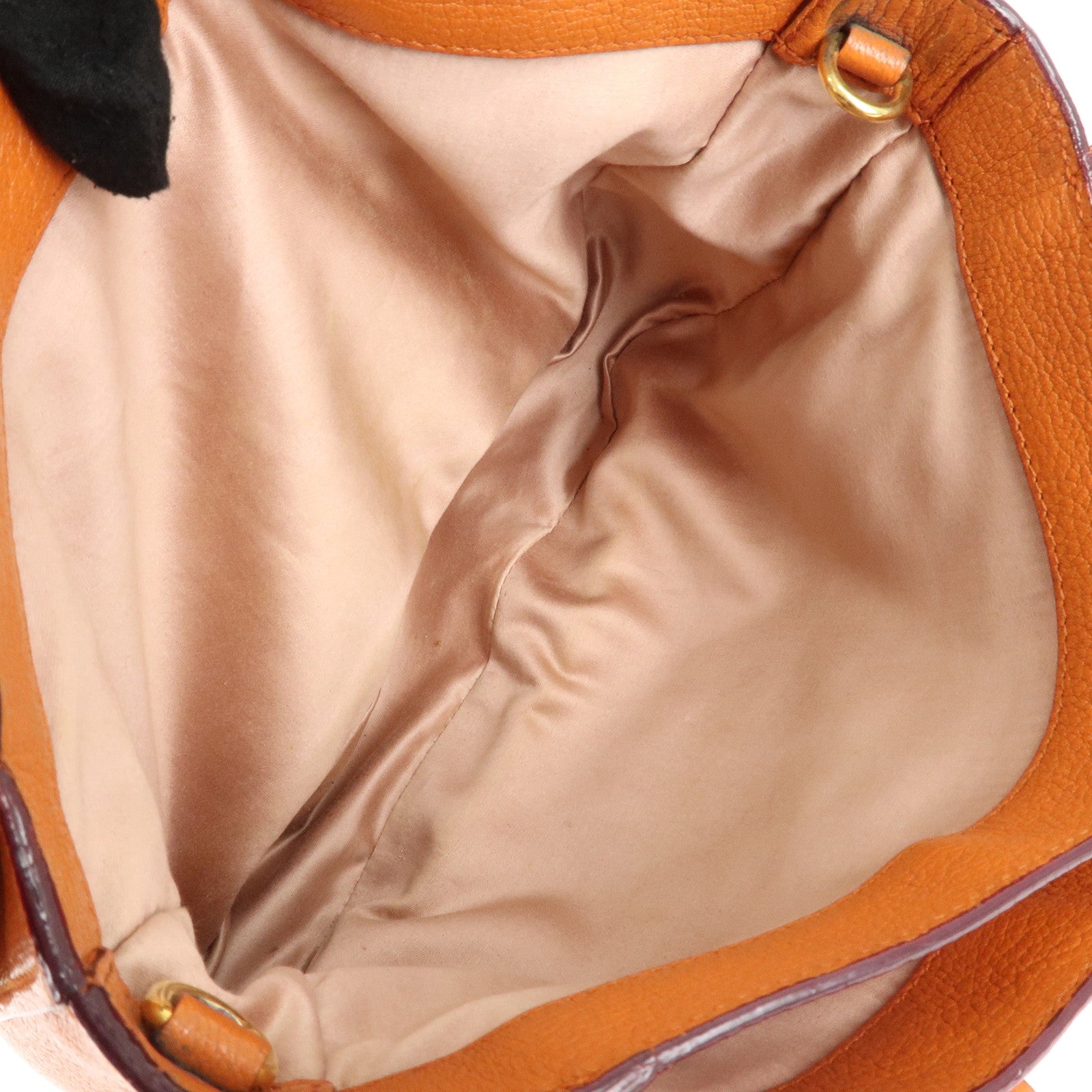 MIU MIU Madras Leather 2WAY Bag Hand Bag Orange RN0799 Used