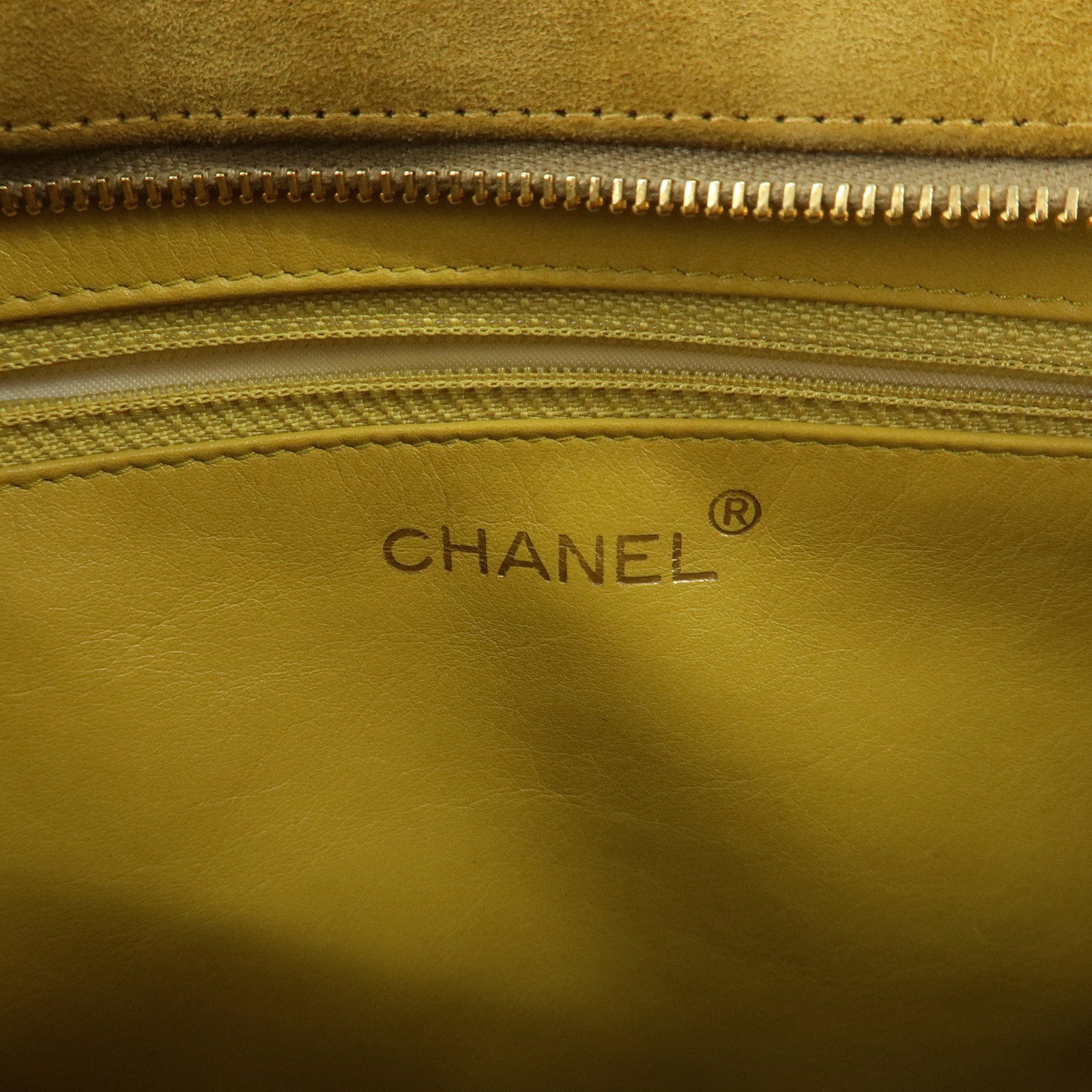 CHANEL Suede Shoulder Bag Hand Bag Mustard Gold Hardware Used