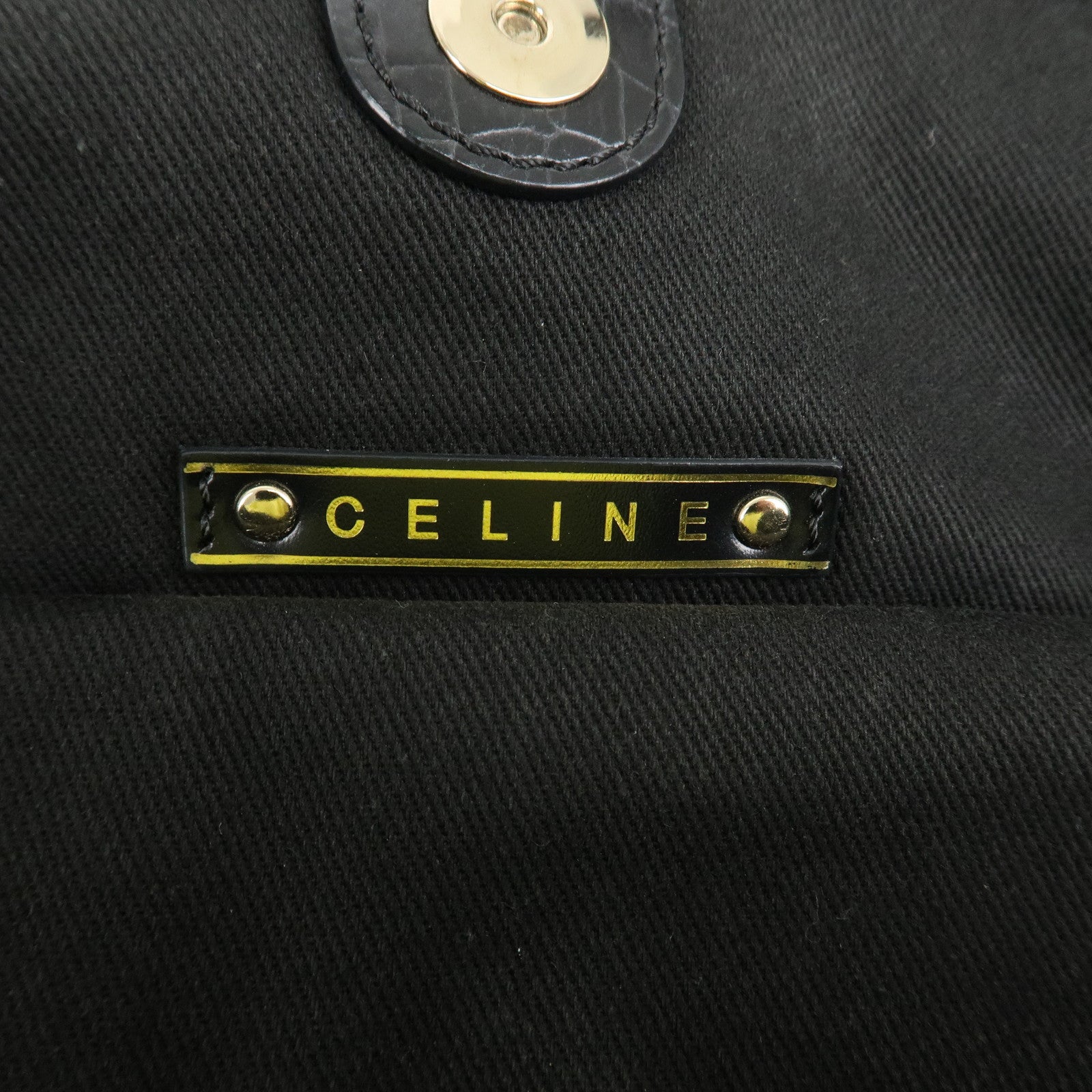 CELINE C Macadam Canvas Embossed Leather Bittersweet Shoulder Bag Used