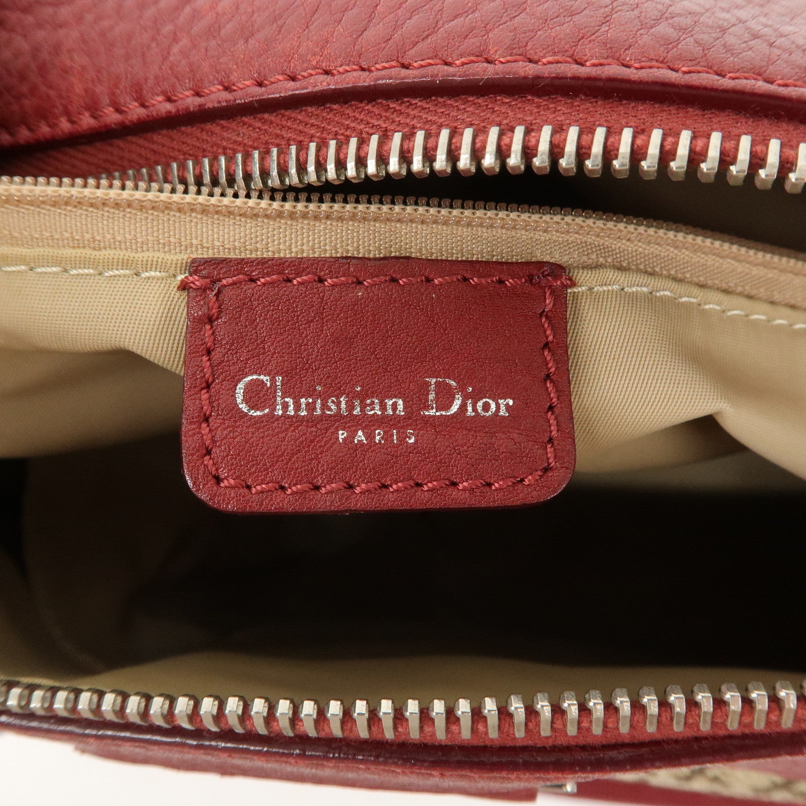Christian Dior Street Chic Trotter Canvas Leather Boston Bag Used