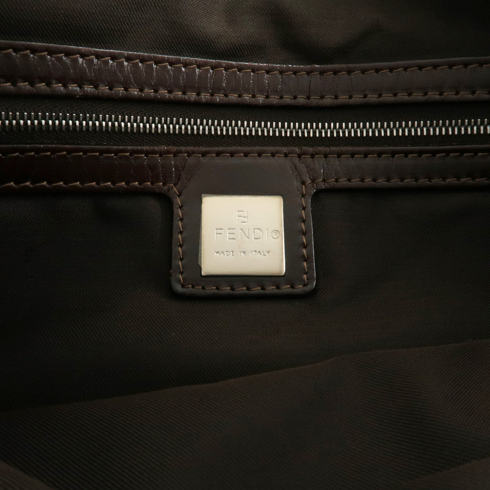 FENDI Corduroy Shoulder Bag Hand Bag Brown Used