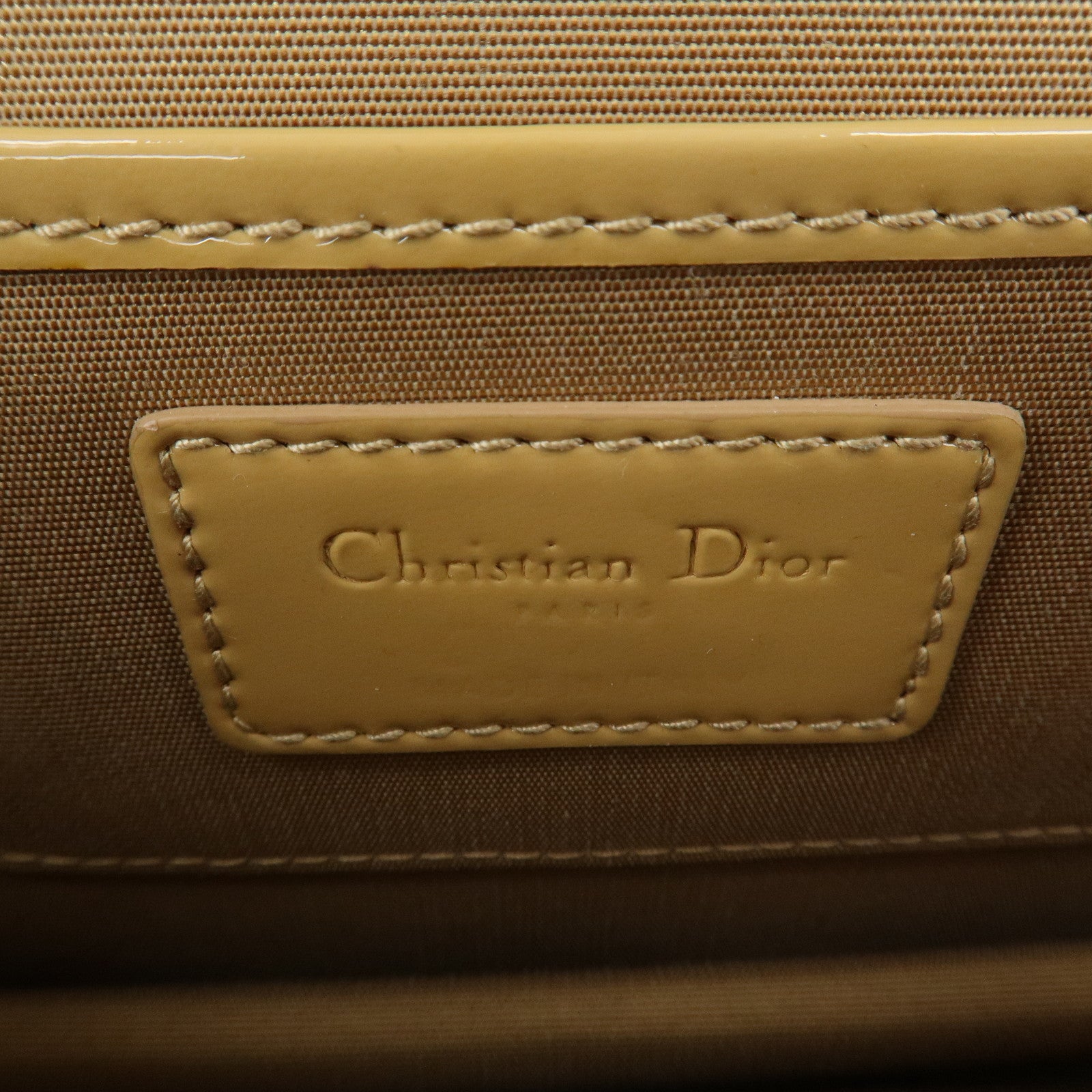 Christian Dior New Lock Cannage Patent Leather Chain Shoulder Bag Used