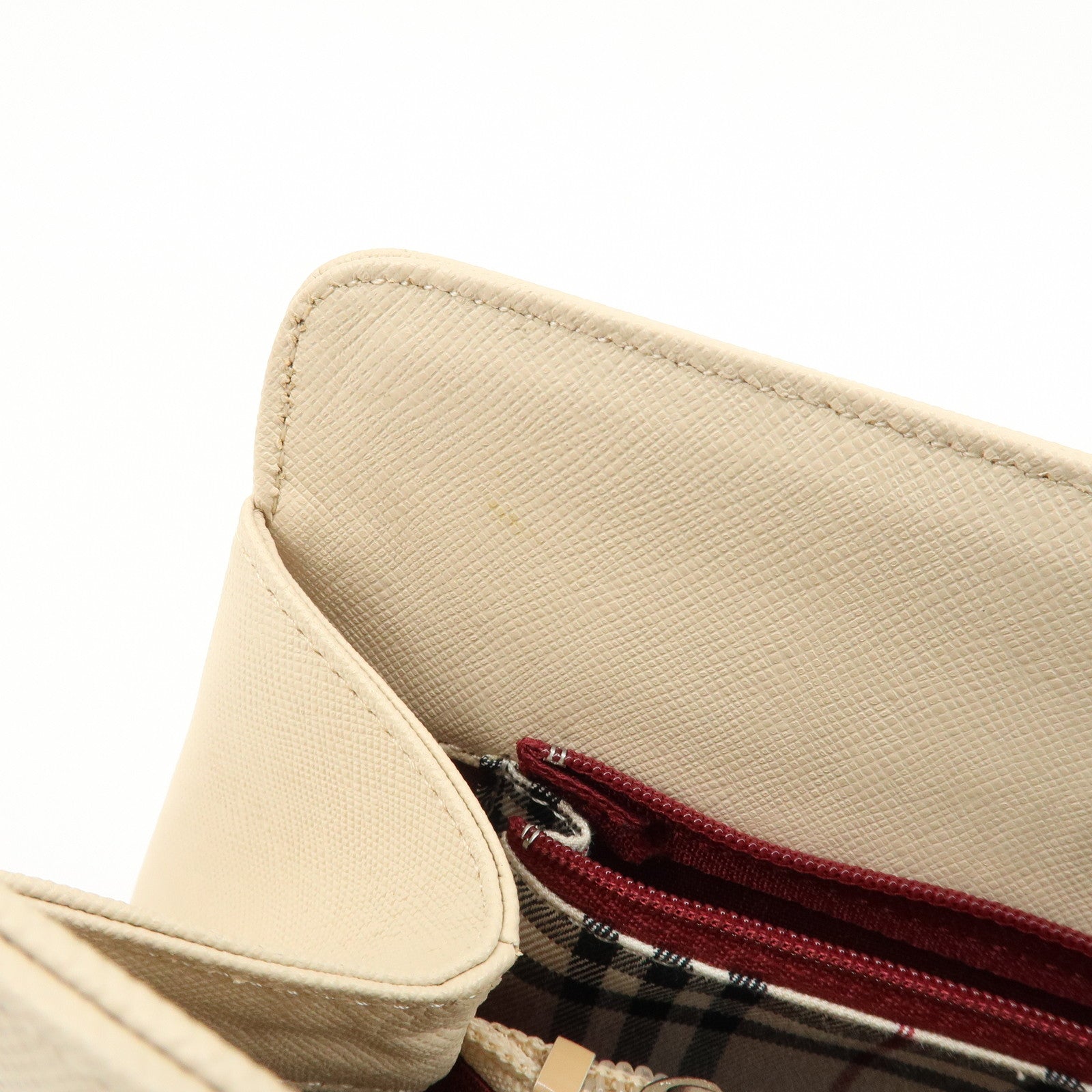 BURBERRY Leather Hand Bag Beige Used