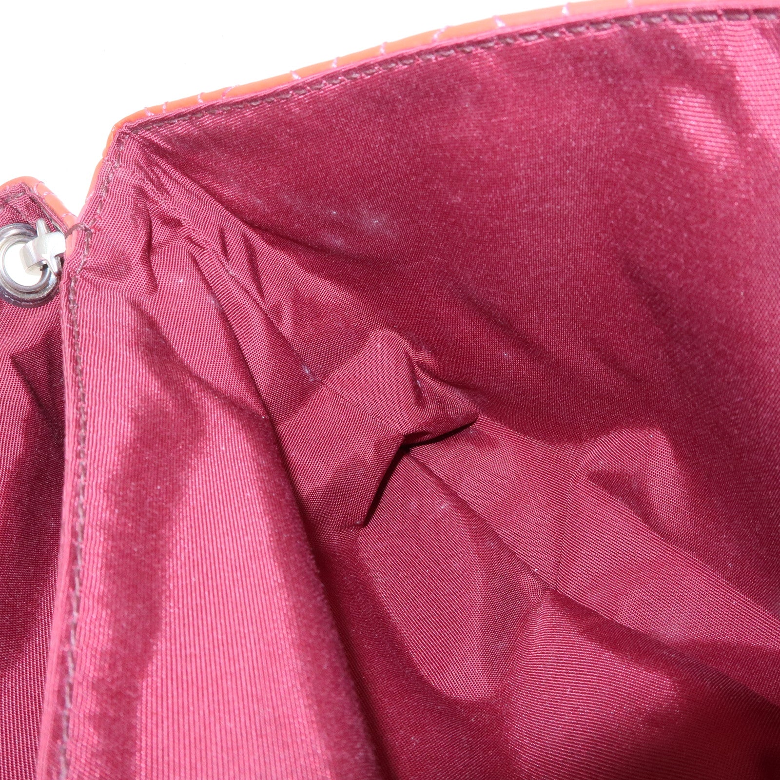 Christian Dior Cannage Patent Leather Chain Shoulder Bag Used