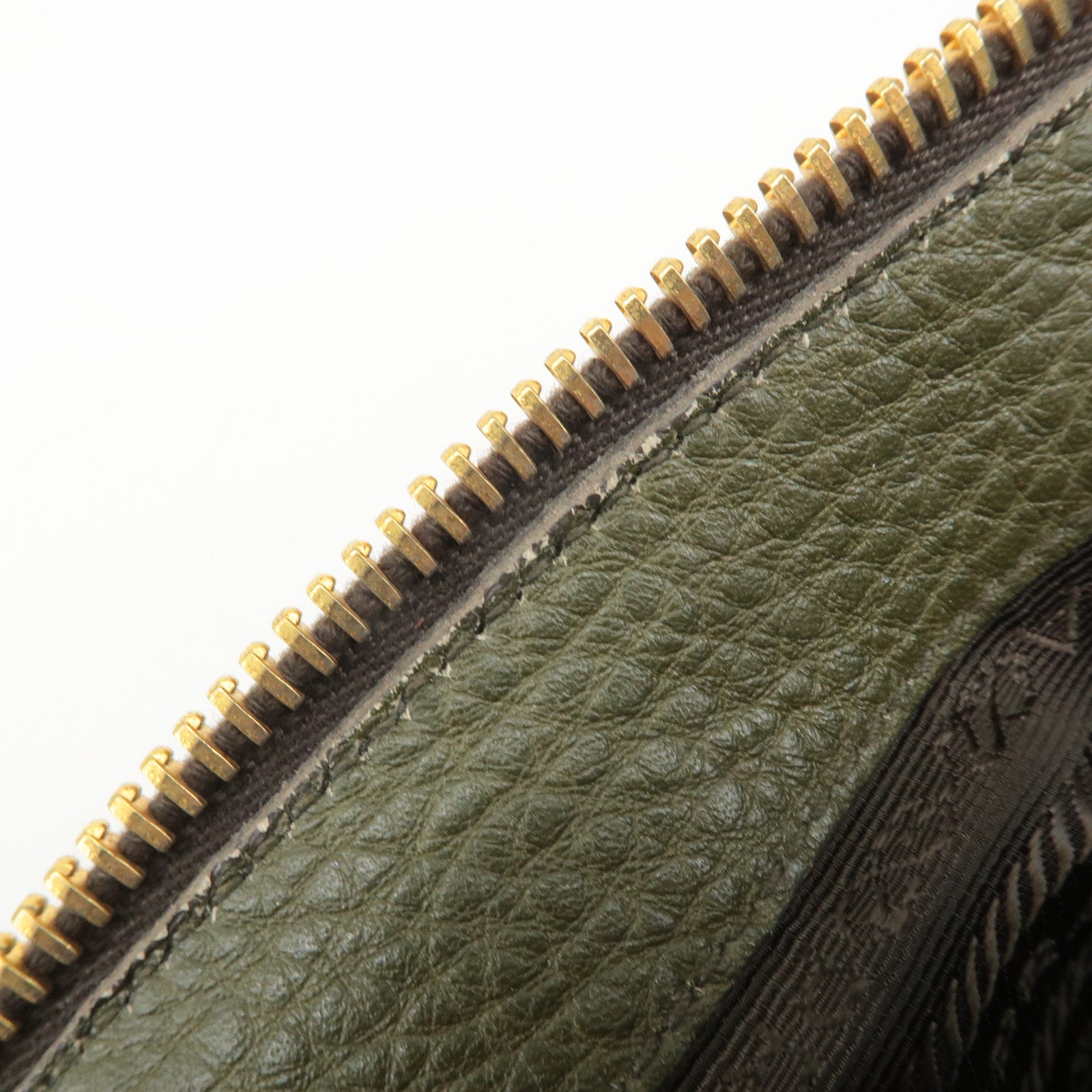 PRADA Leather 2Way Bag Hand Bag Shoulder Bag Khaki BL0805 Used