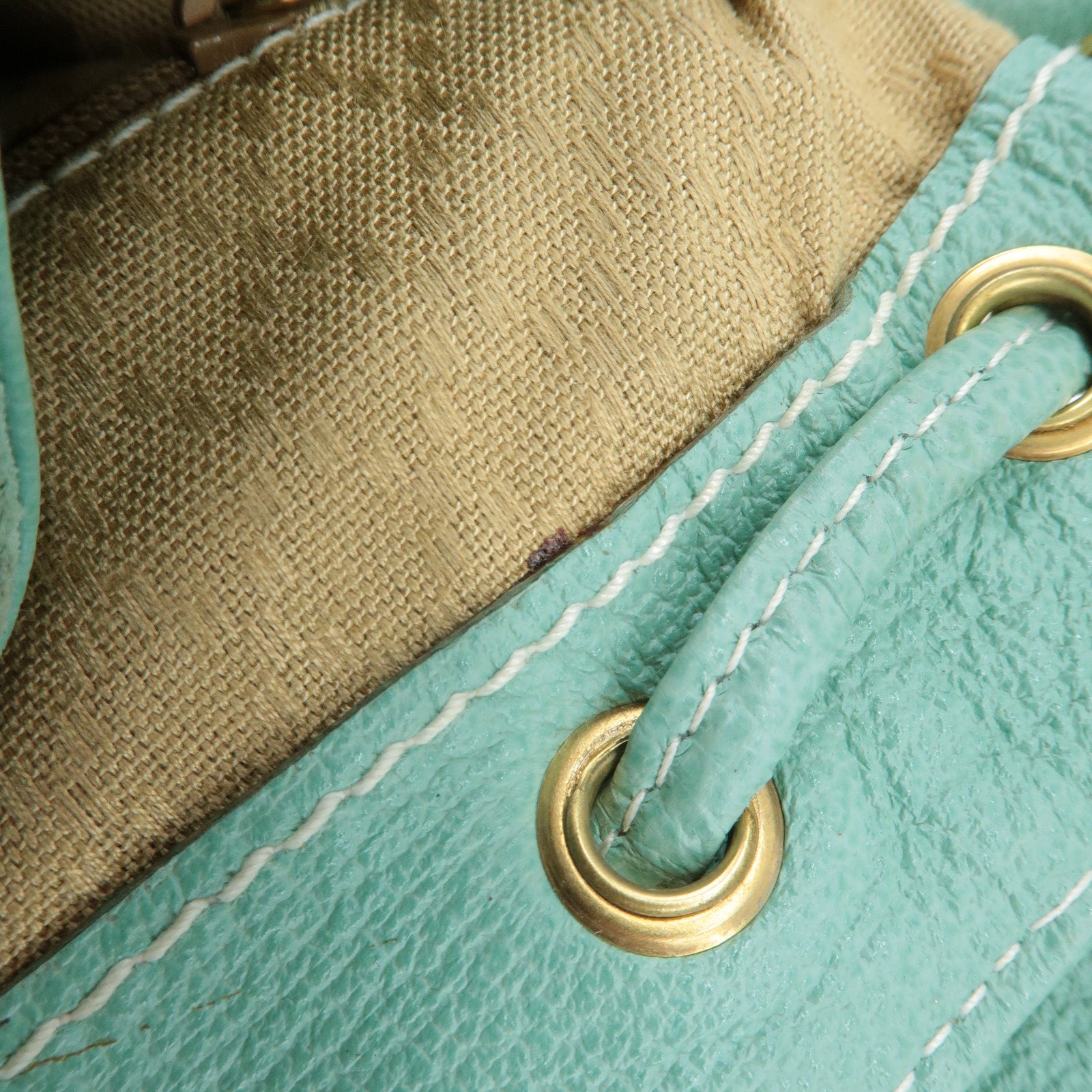 GUCCI Bamboo Suede Leather Mini Back Pack Green 003.2058.0030 Used