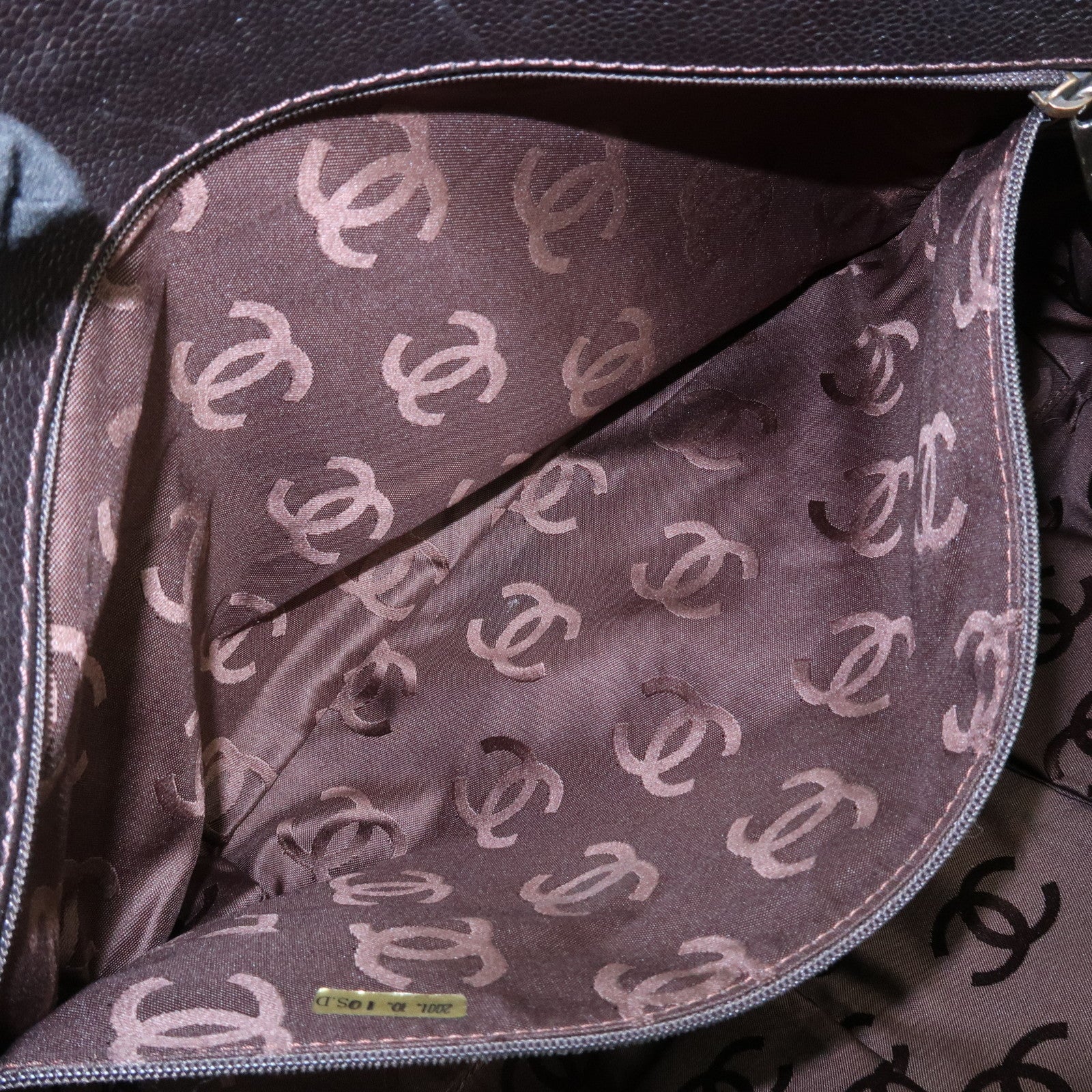 CHANEL COCO Mark Caviar Skin Hand Bag Tote Bag Brown Used