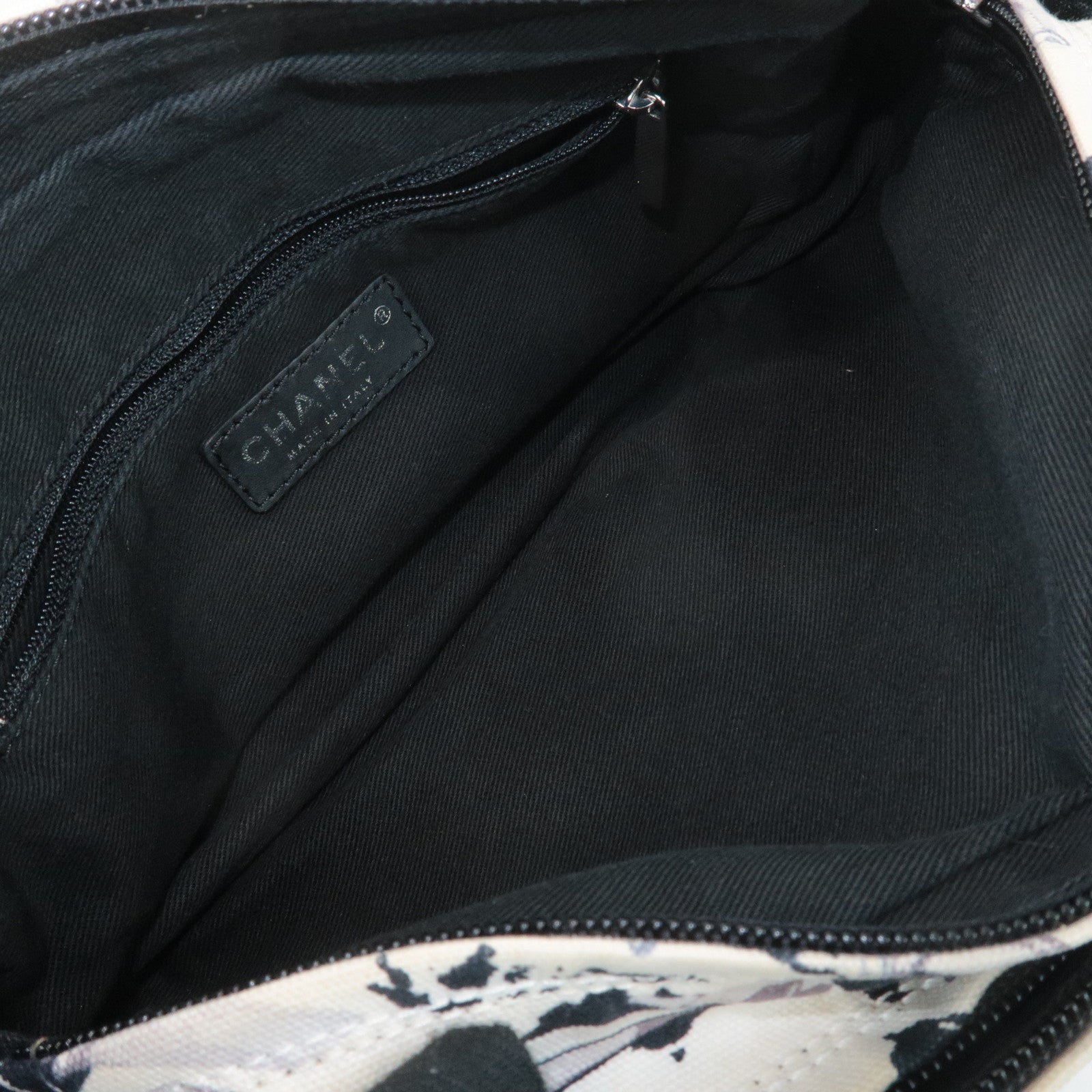 CHANEL Airline Canvas Leather Shoulder Bag Airplane Pattern Used