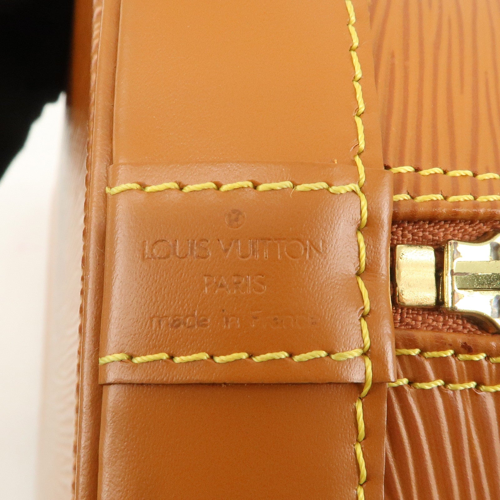 Louis Vuitton Epi Alma Leather Hand Bag Zipang Gold M52148 Used