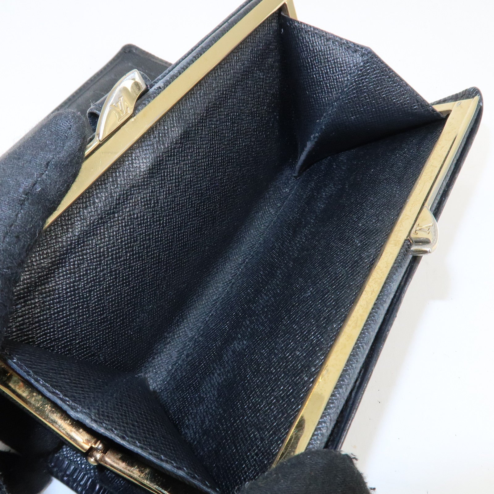 Louis Vuitton Set of 2 Epi Long Wallet Black M63752 M63252 Used