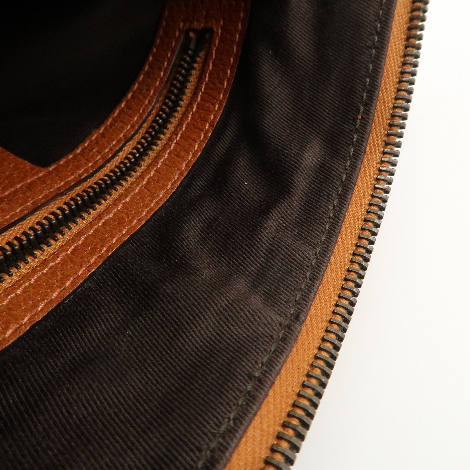 GUCCI GG Canvas Leather Shoulder Bag Brown 120893 Used