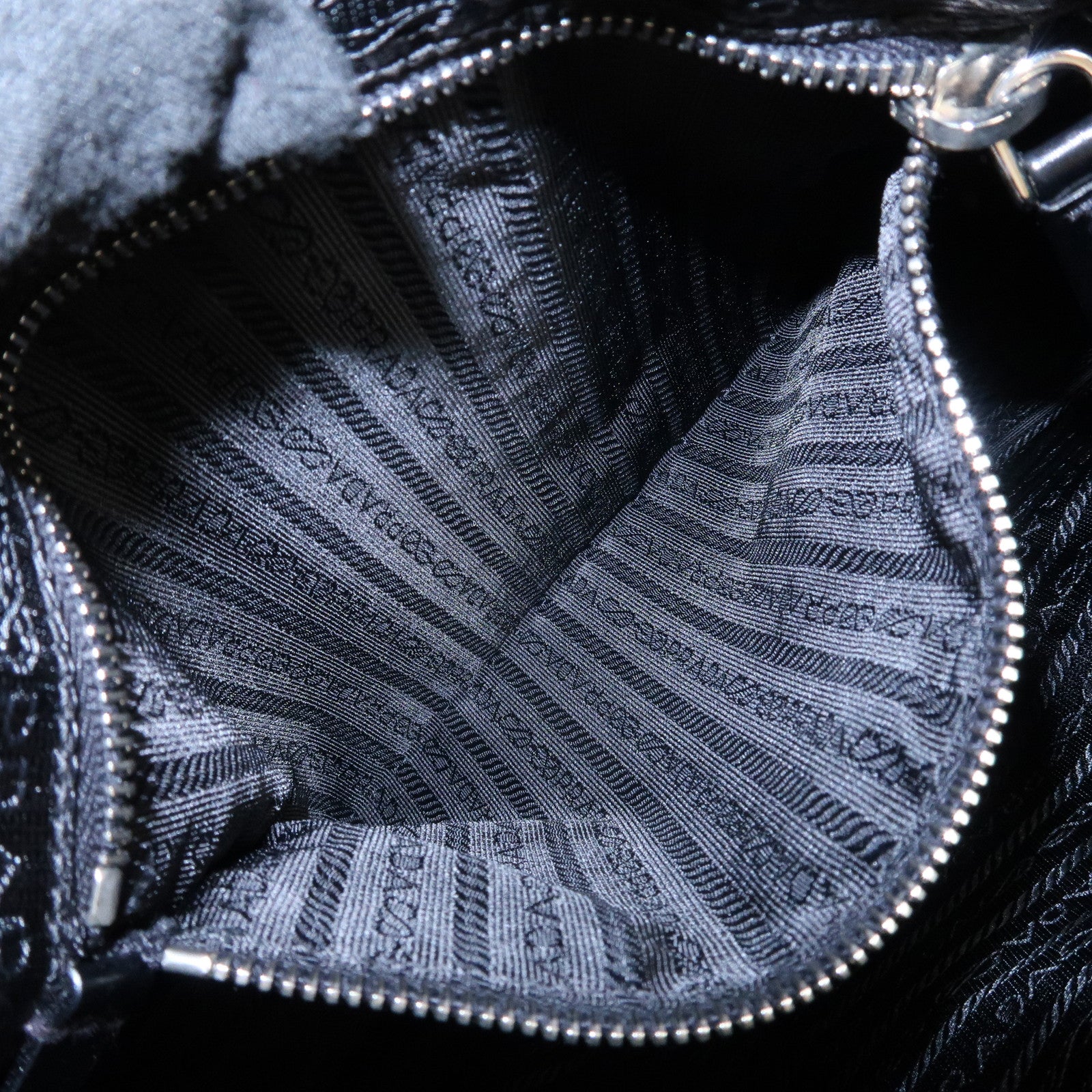 PRADA Nylon Leather Shoulder Bag Black BR2604 Used
