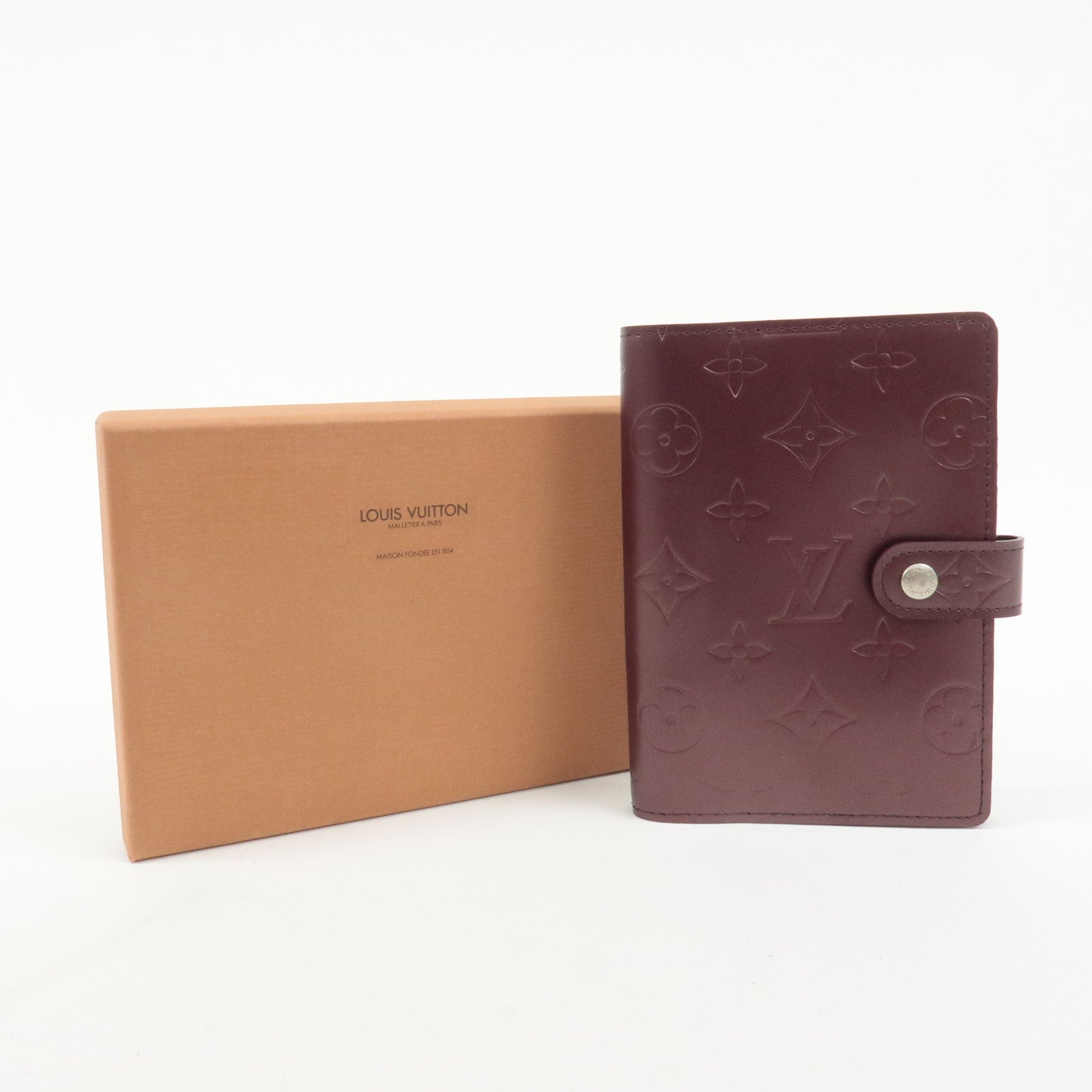 Louis Vuitton Monogram Matt Agenda PM Planner Cover Violet R20936 Used
