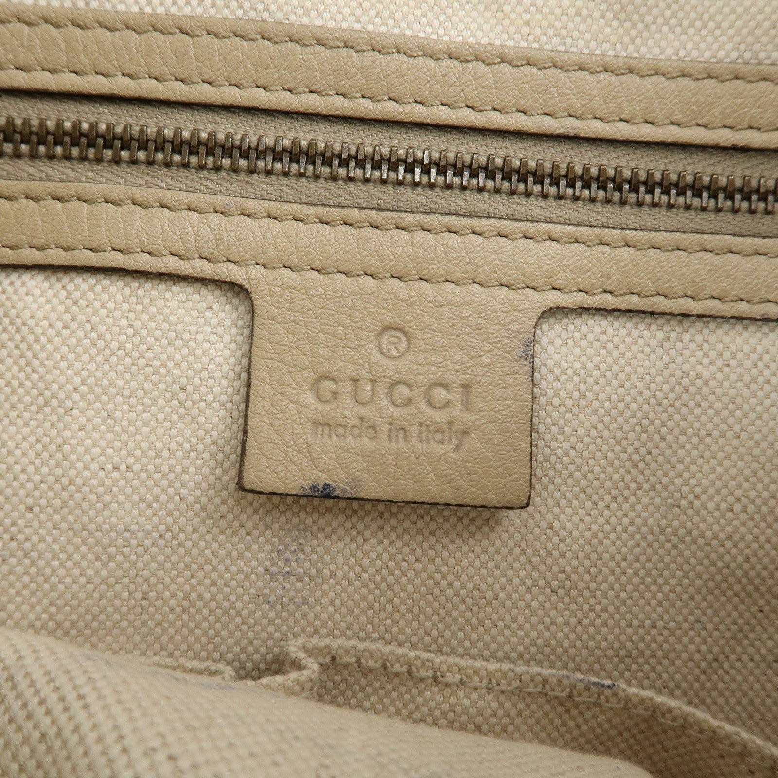 GUCCI Miss GG Leather Shoulder Bag Hand Bag Ivory 326514 Used