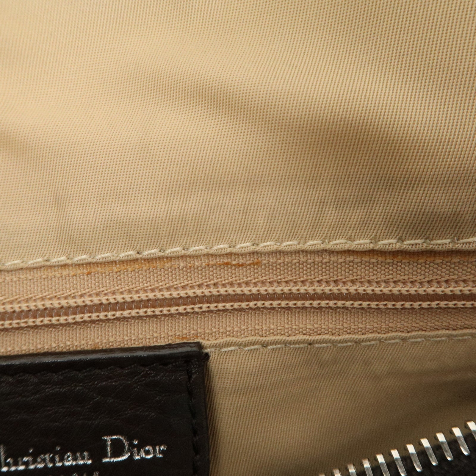 Christian Dior Trotter Canvas Leather Mini Boston Bag Beige Used