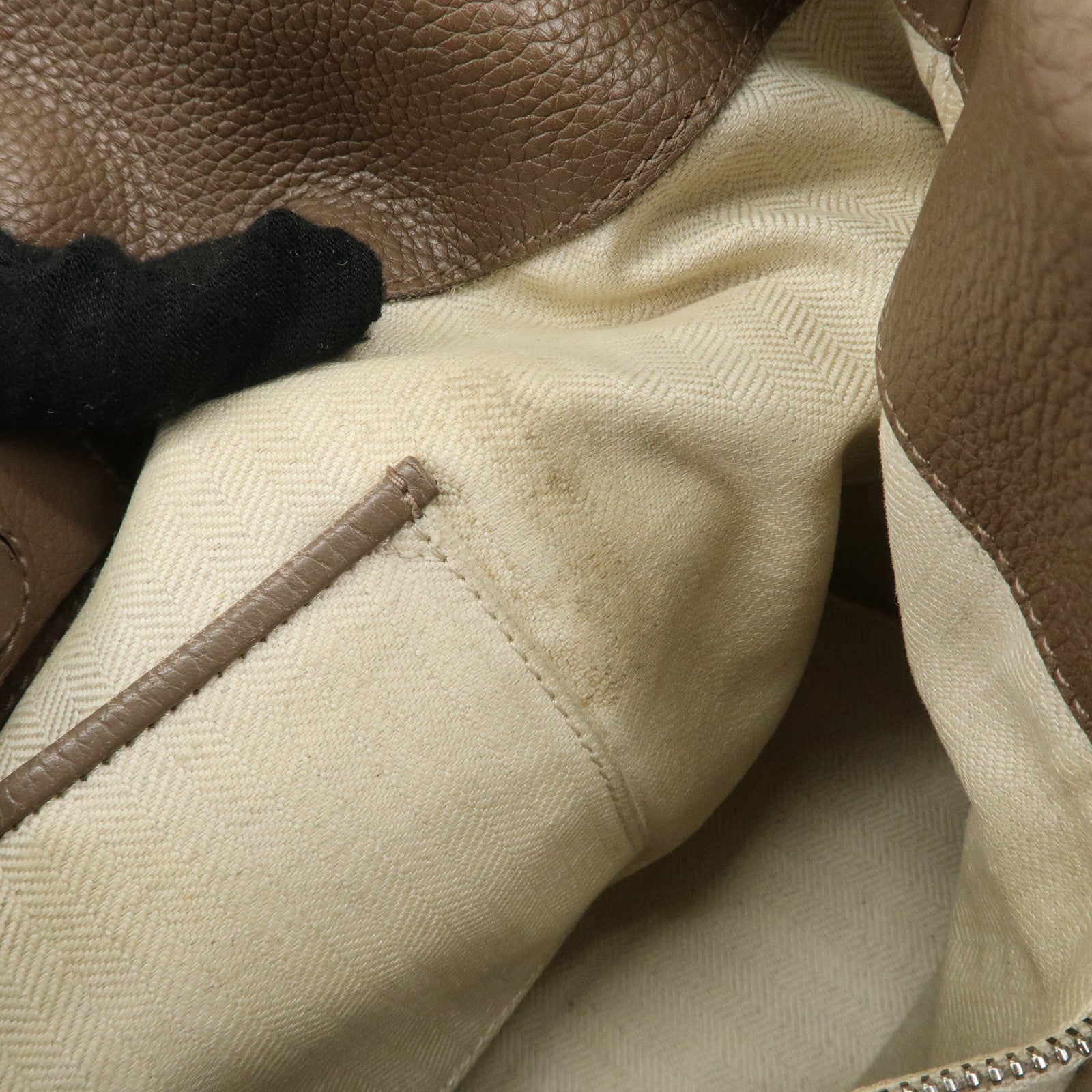 LOEWE Anagram Leather Dunas Shoulder Bag Brown Used