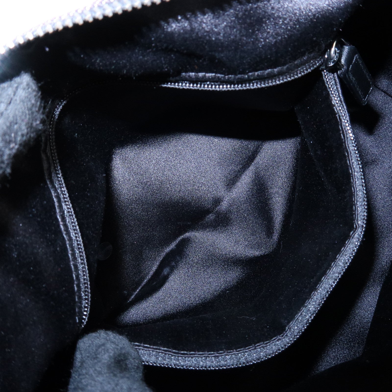 BVLGARI Logo Mania Canvas Leather B-Zero 1 Shoulder Bag Black Used