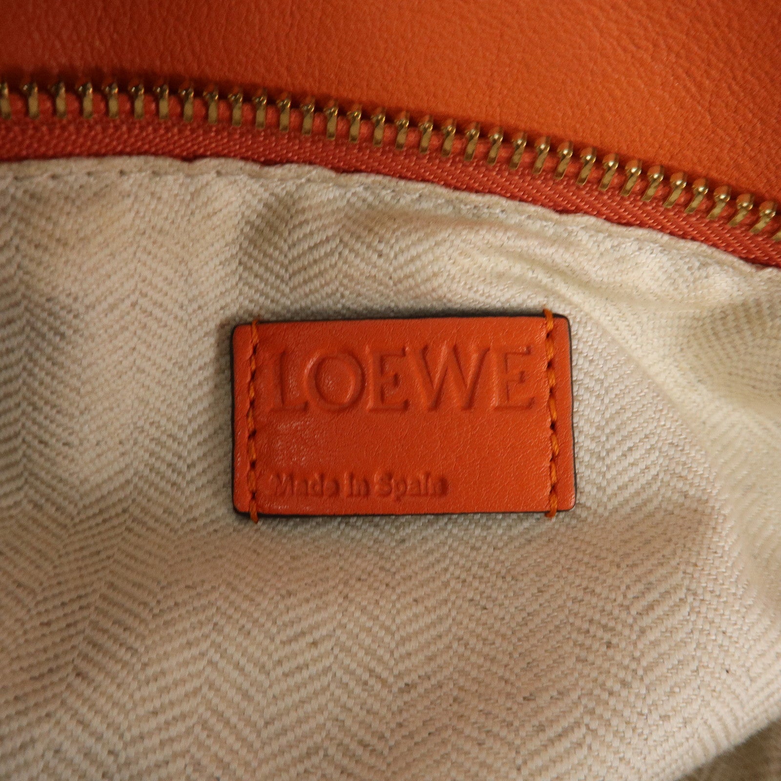 LOEWE Leather Puzzle Bag Medium 2Way Bag Shoulder Bag Orange Used