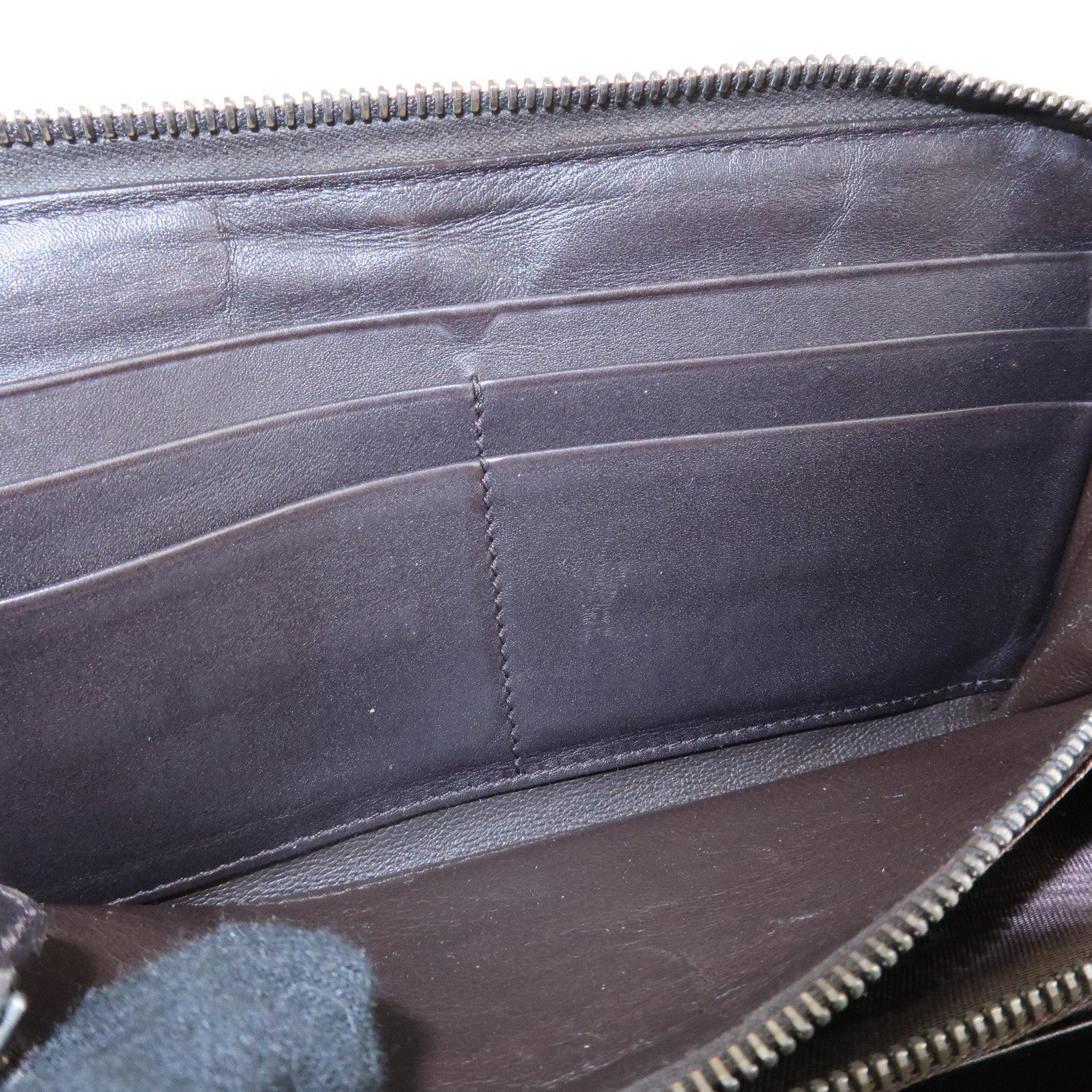 BOTTEGA VENETA Set of 2 Intrecciato Leather Zip Around Wallet Used