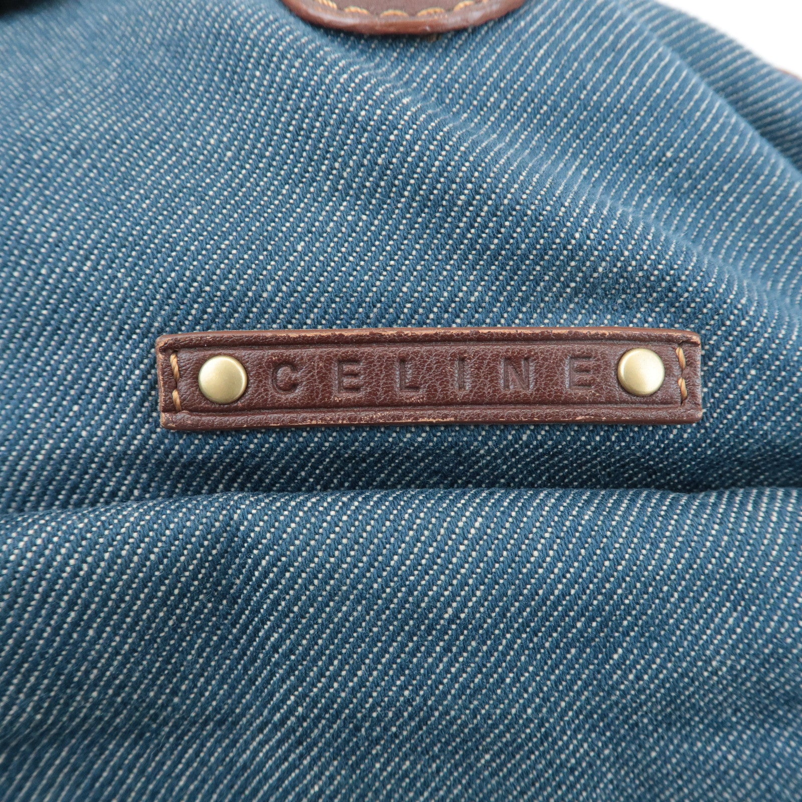 CELINE Macadam Denim Leather Bitter Sweet Shoulder Bag Used