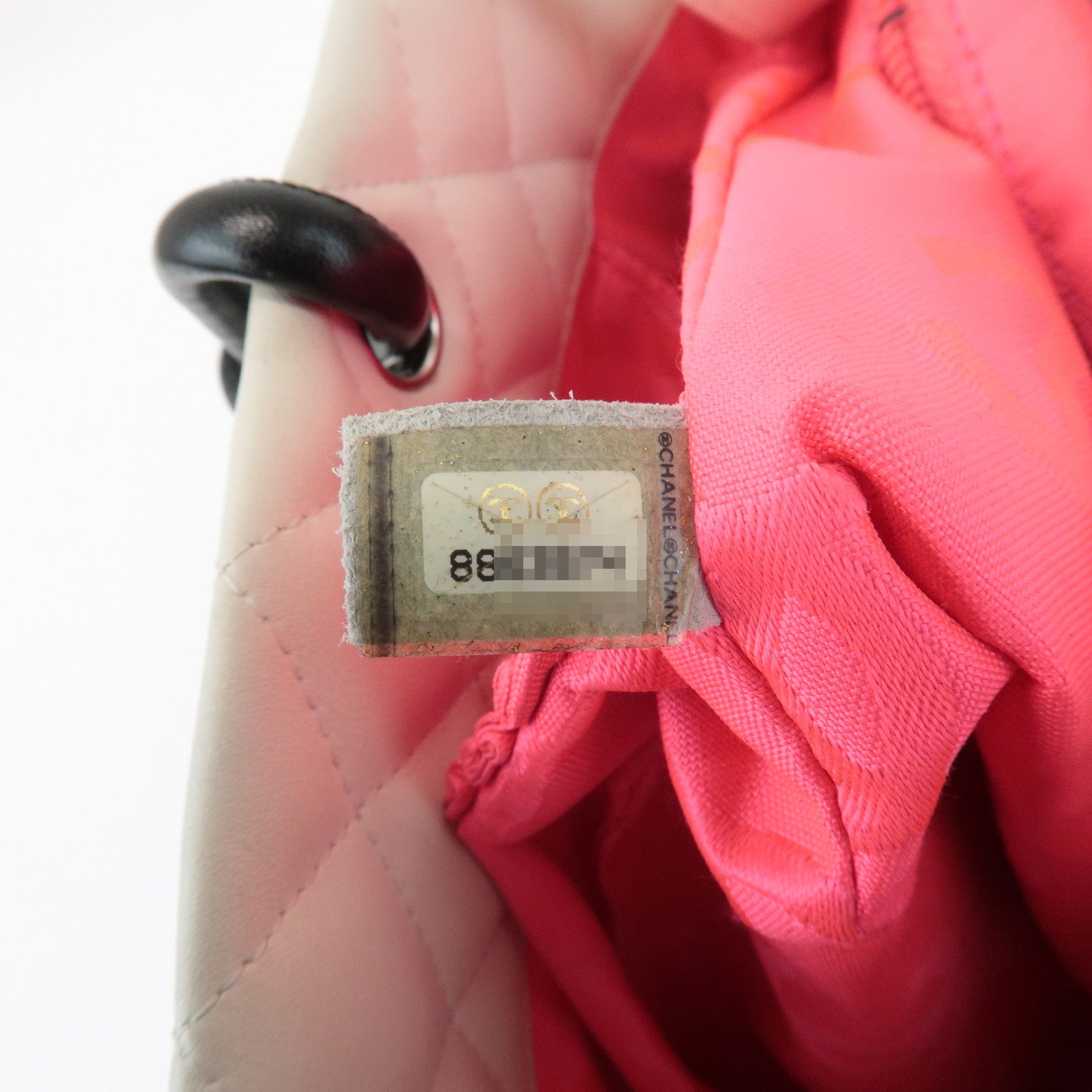 CHANEL Cambon Line Lamb Skin Medium Tote Bag Shoulder Bag A25167 Used