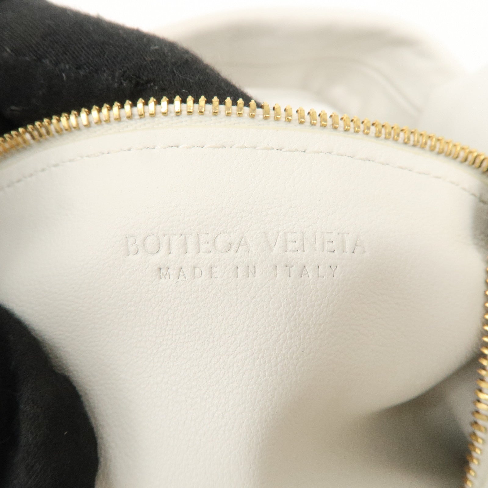 BOTTEGA VENETA Leather Double Knots Hand Bag White 629635 Used