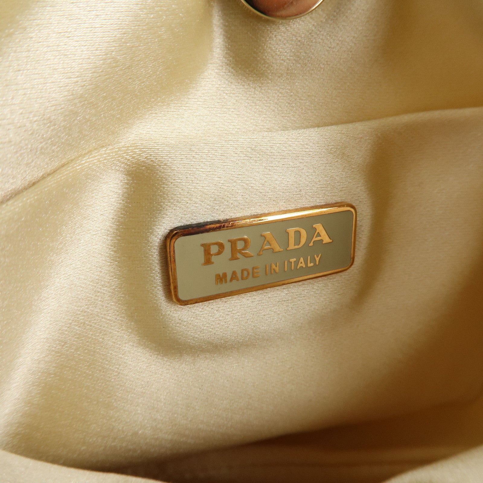 PRADA Nylon Leather Chain Shoulder Bag Yellow BR0105 Used