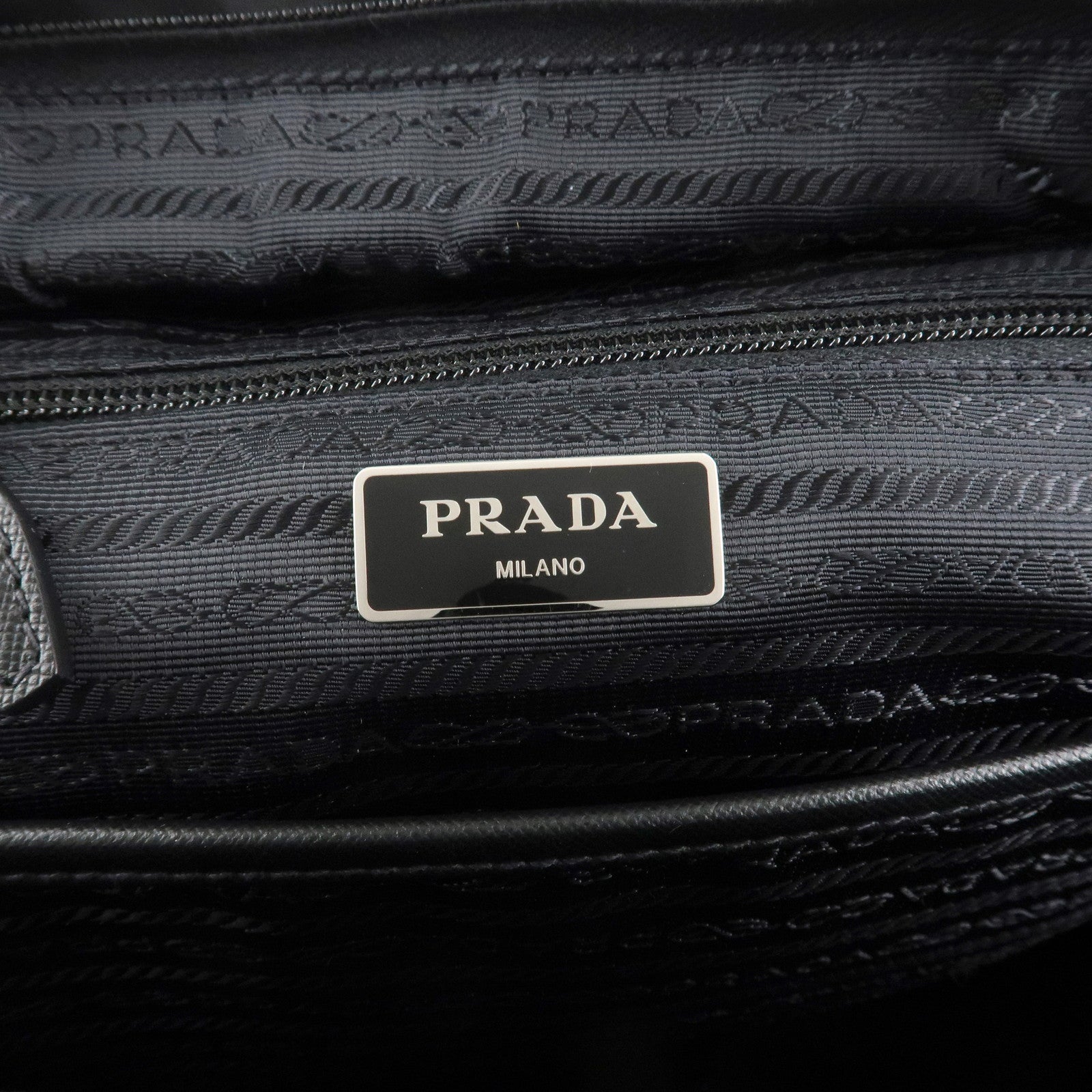 PRADA Leopard Nylon Leather Rucksack Black Brown 1BZ001 Used