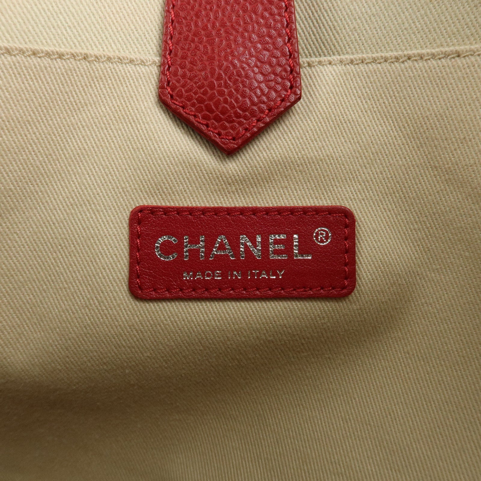 CHANEL PVC Leather Central Station Tote Bag Navy Red Used
