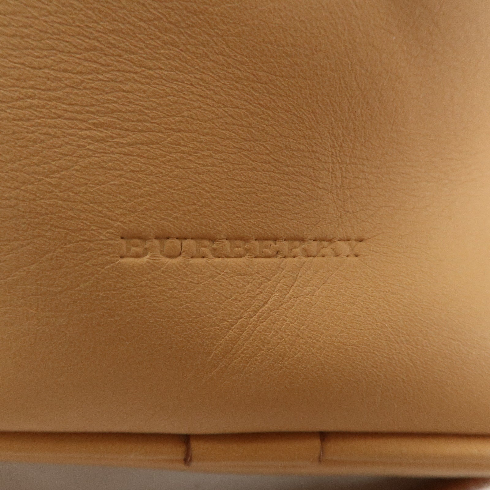 BURBERRY Leather Shoulder Bag Crossbody Bag Beige Used