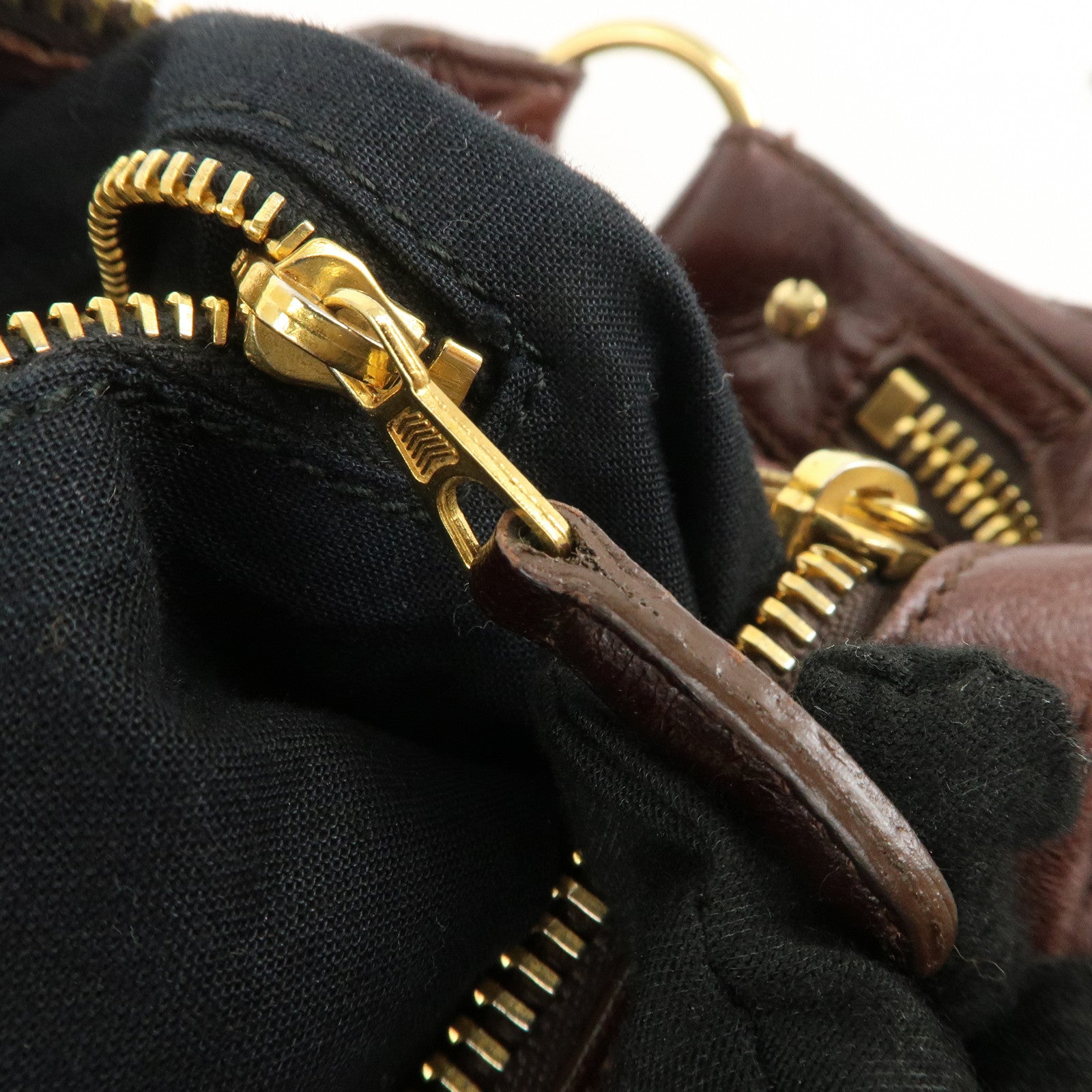 BALENCIAGA Leather Shoulder Bag Brown 497717 Used