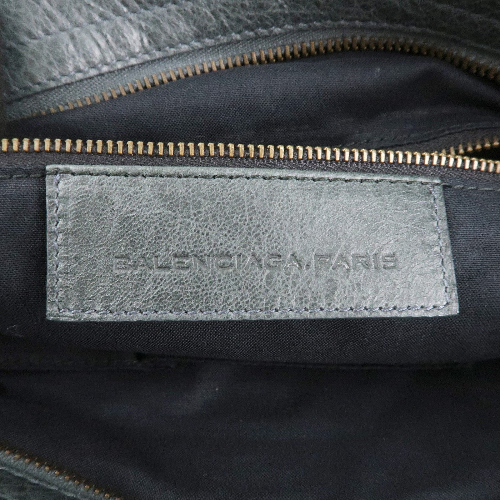 BALENCIAGA The City Leather 2way Bag Hand Bag Green 240579 Used