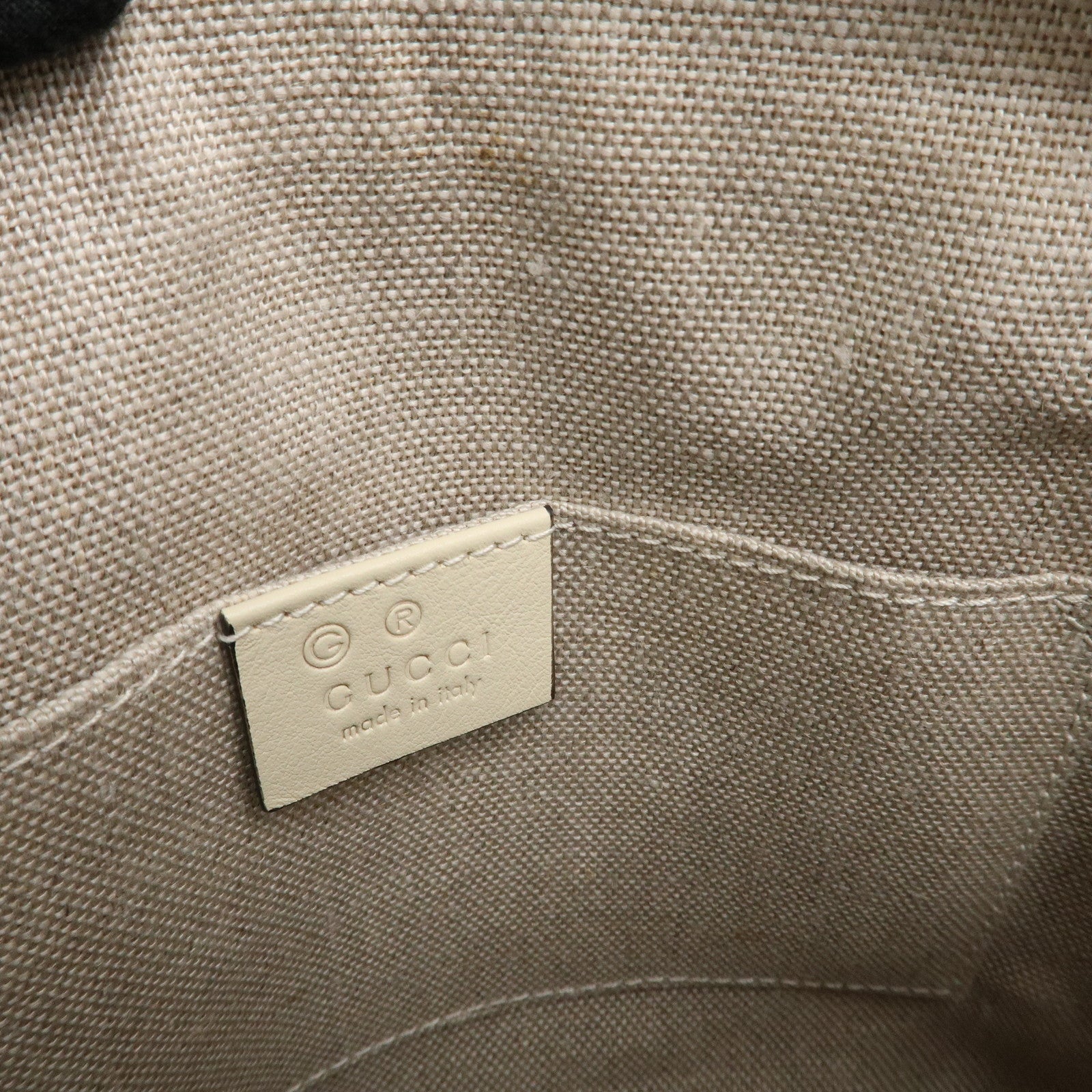 GUCCI Micro Guccissima Leather 2WAY Bag Hand Bag Ivory 449654 Used