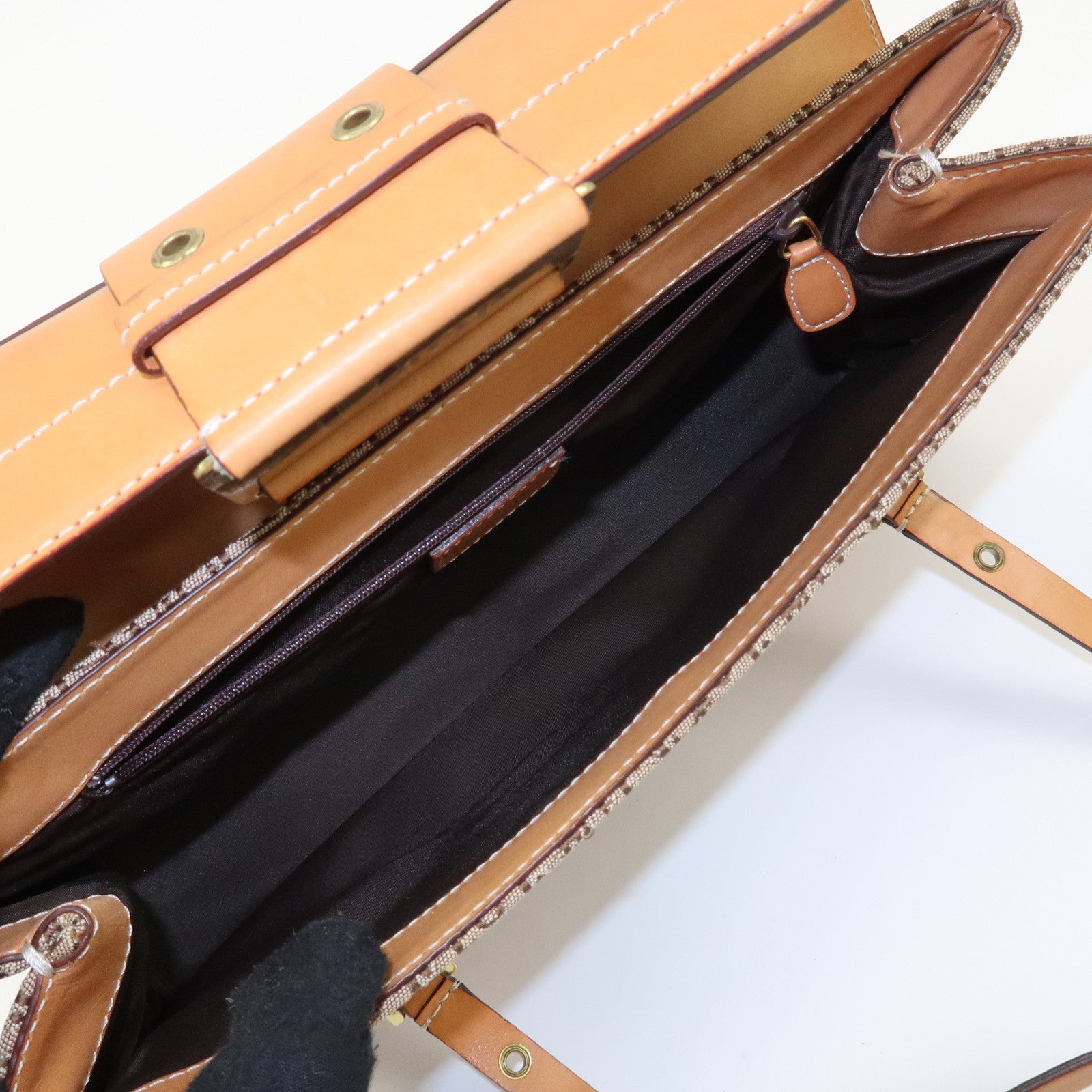 Christian Dior Trotter Street Chic Canvas Leather Shoulder Bag Used