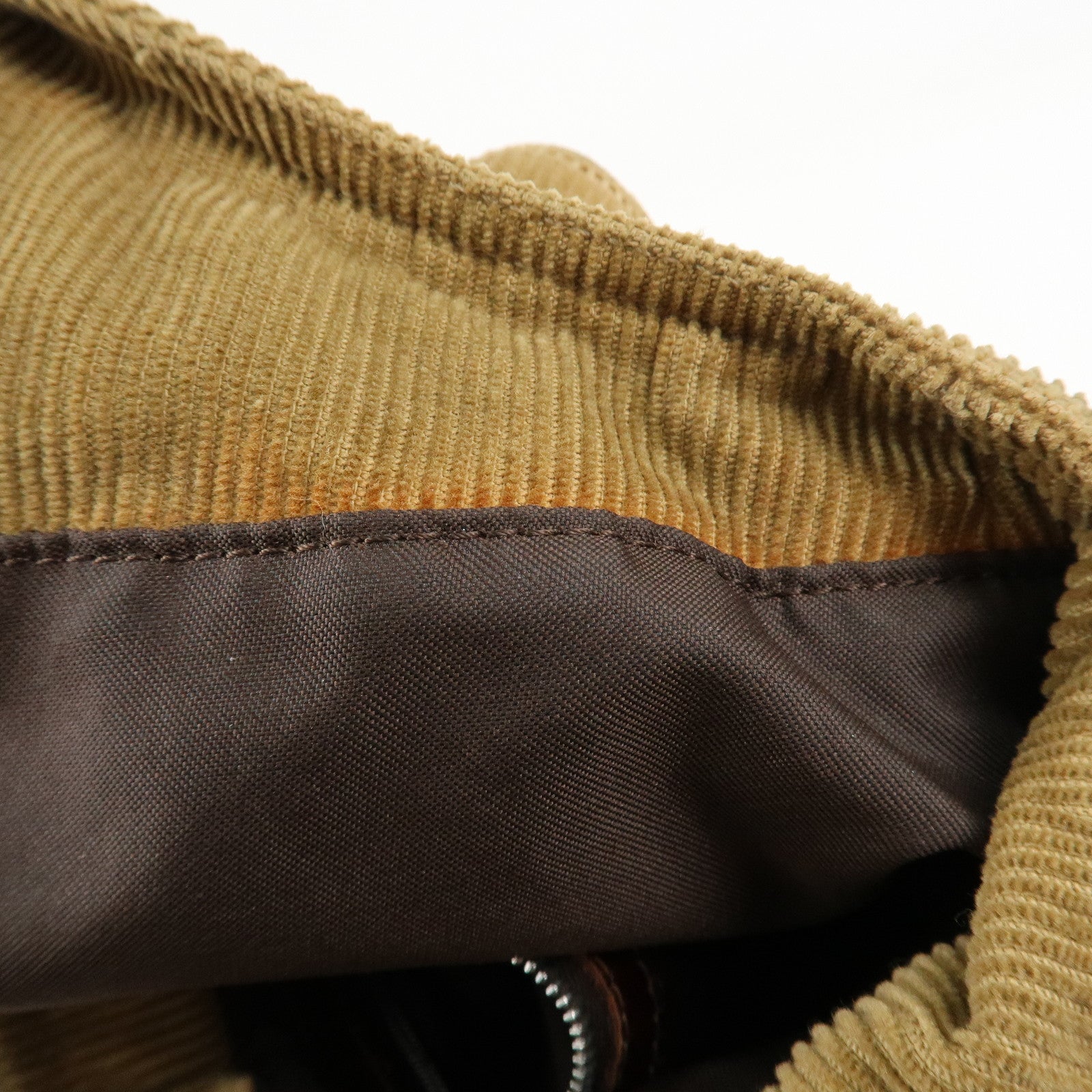 FENDI Corduroy Shoulder Bag 20686 Used