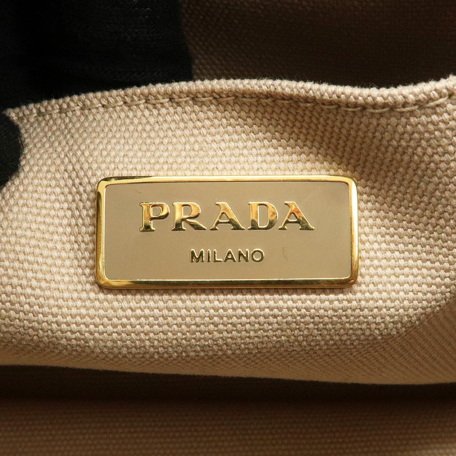 PRADA Hibiscus Canapa Mini Canvas Leather 2Way Bag Beige 1BG439 Used