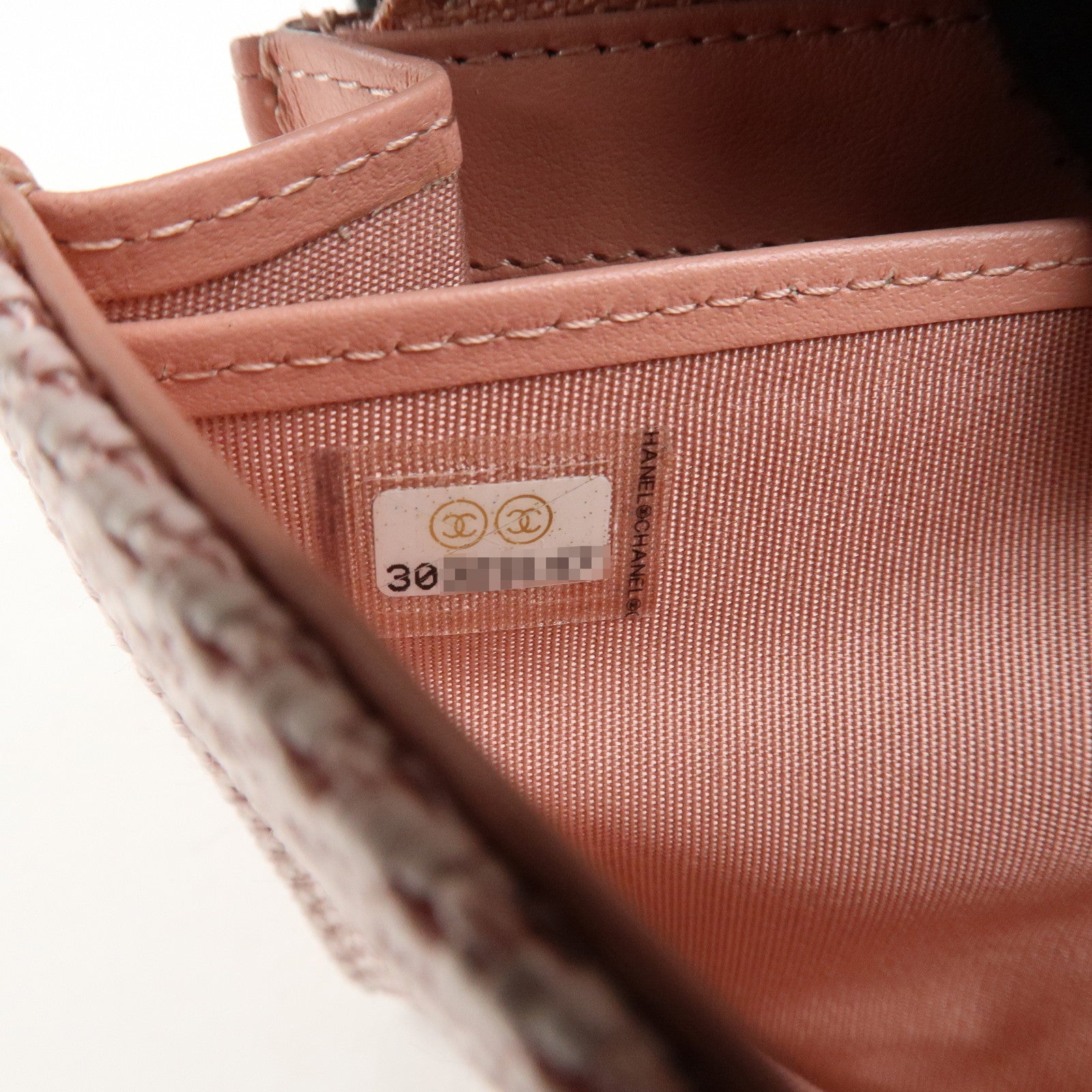 CHANEL Deauville Canvas Bi-fold Long Wallet Pink A80056 Used
