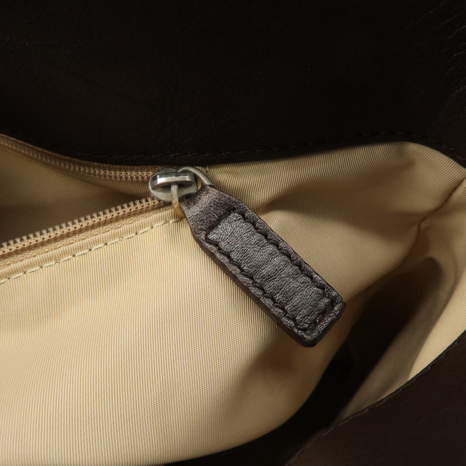 Christian Dior Trotter Canvas Leather Tote Bag Beige Brown Used