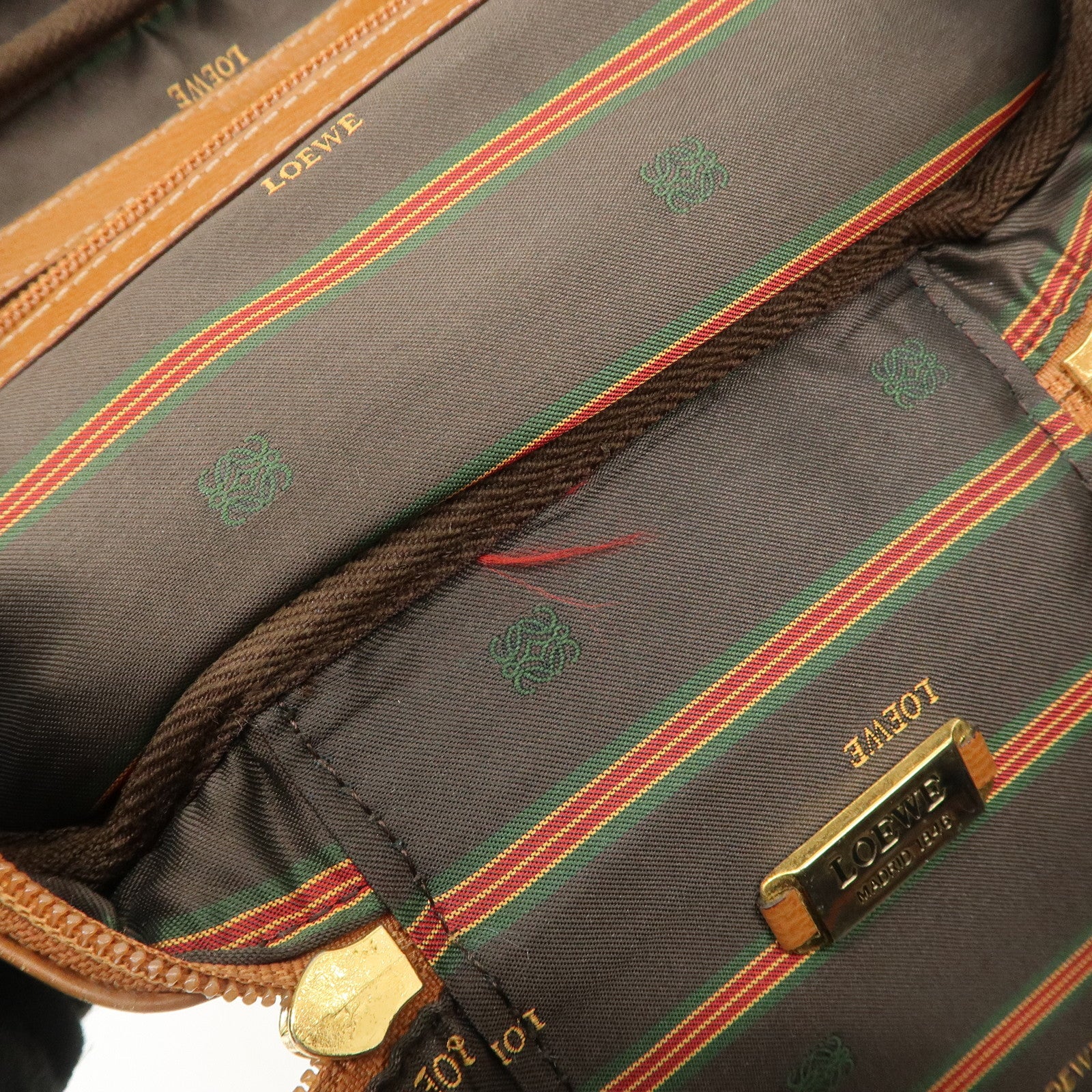 LOEWE Velazquez Suede Leather 2 Way Bag Brown Dark Brown Used