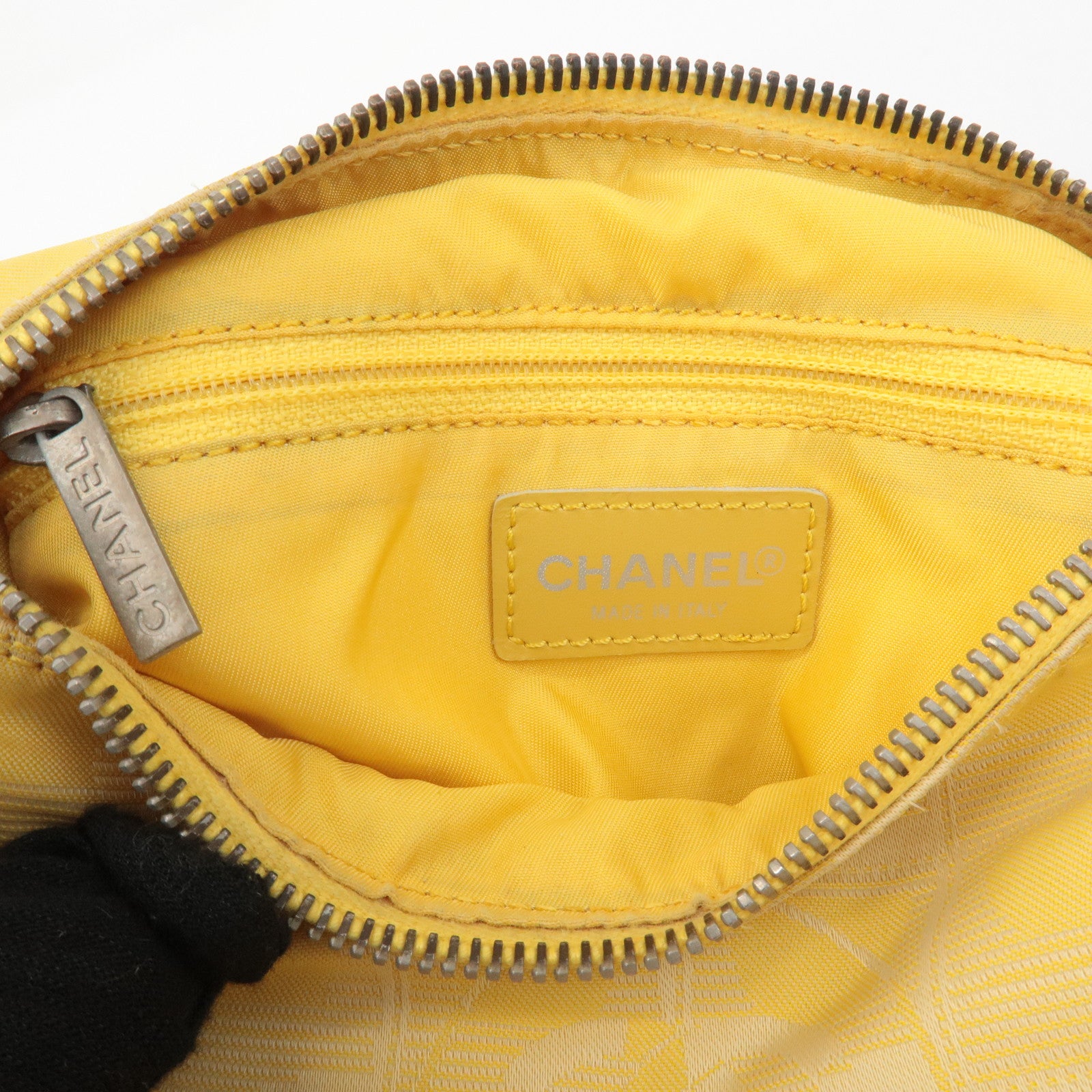 CHANEL New Travel Line Nylon Jacquard Leather Shoulder Bag A17669 Used