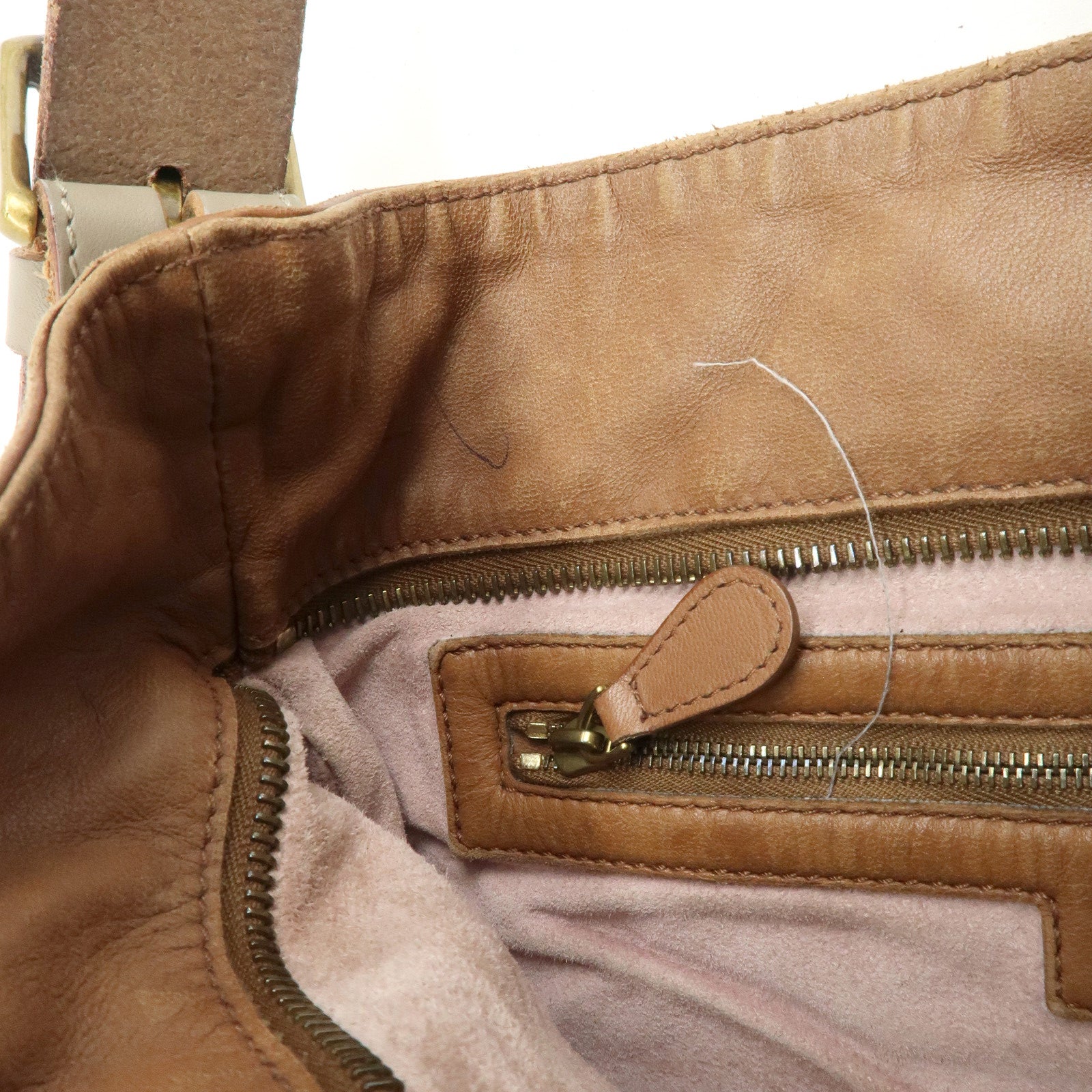 BOTTEGA VENETA Intrecciato Leather Shoulder Bag Brown Used