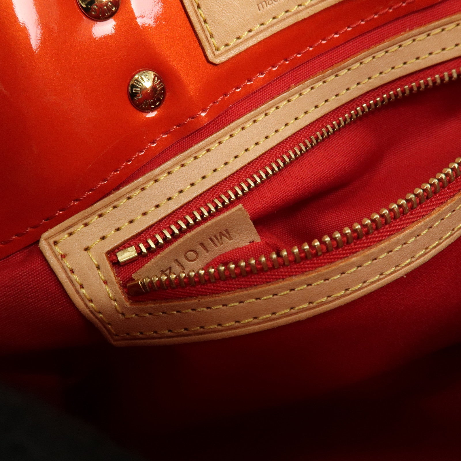 Louis Vuitton Monogram Vernis Lead PM Hand Bag M91088 Rouge Used