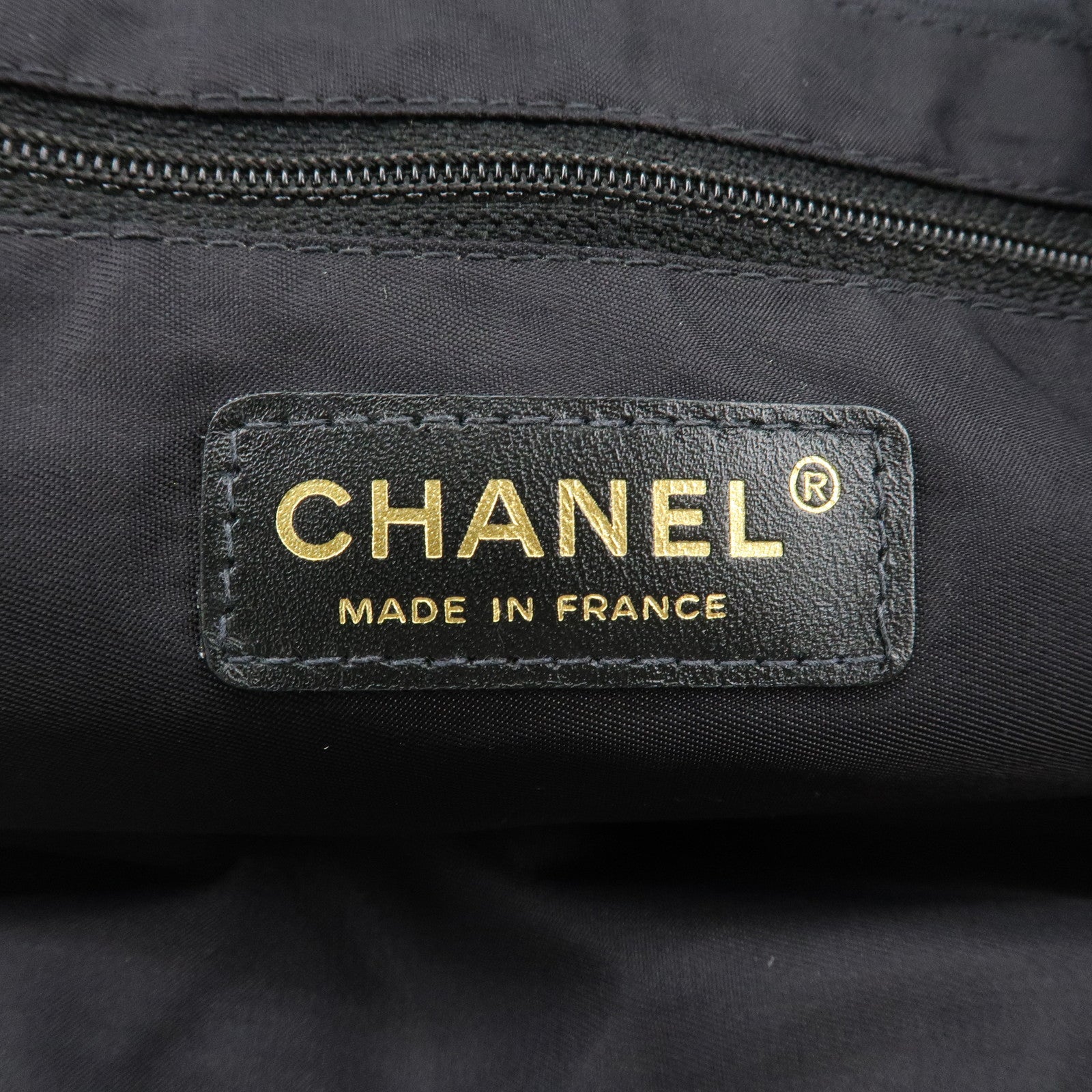 CHANEL New Travel Line Nylon Jacquard Leather Tote Bag A15991 Used