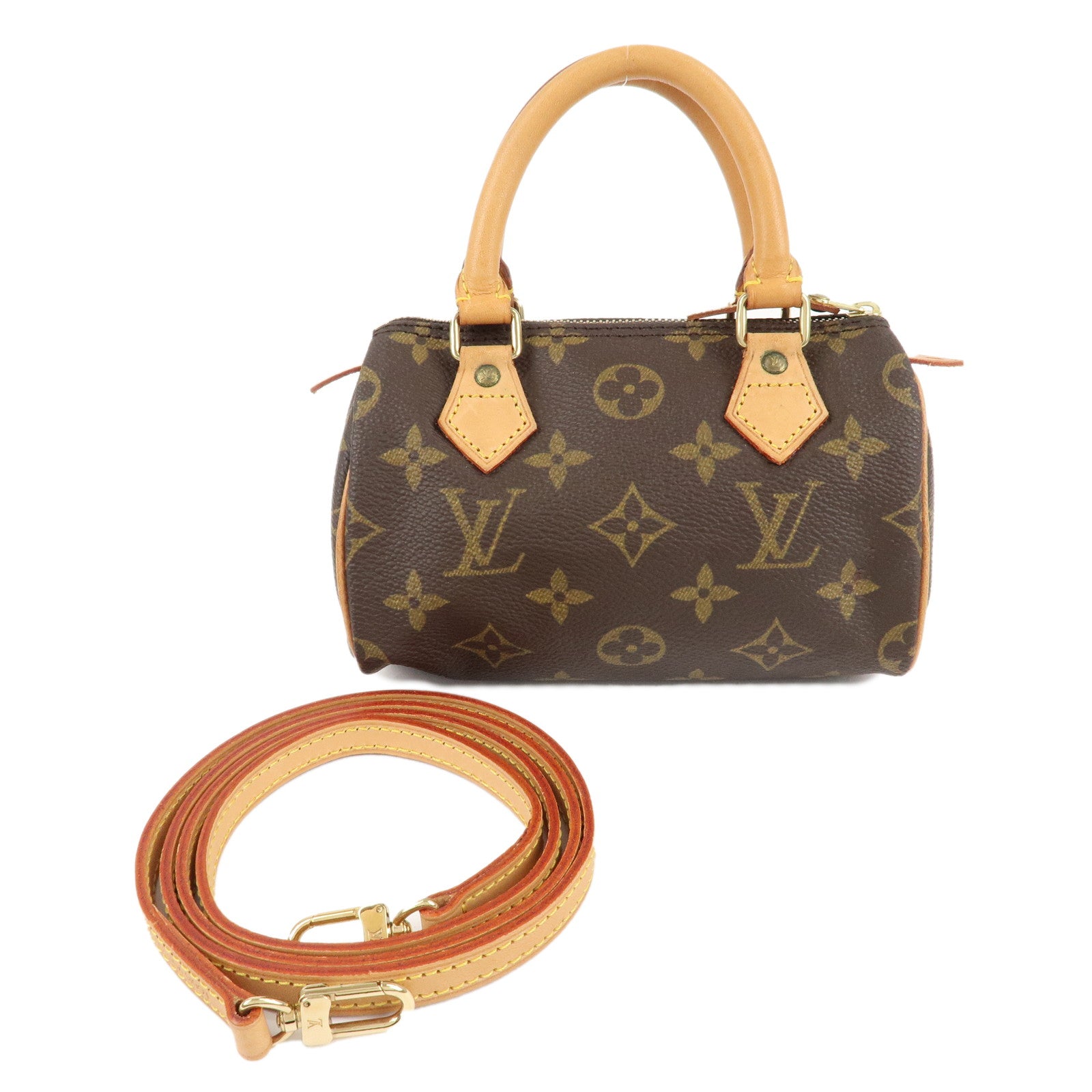 Louis Vuitton Monogram Mini Speedy & Strap M41534 J00145 Used