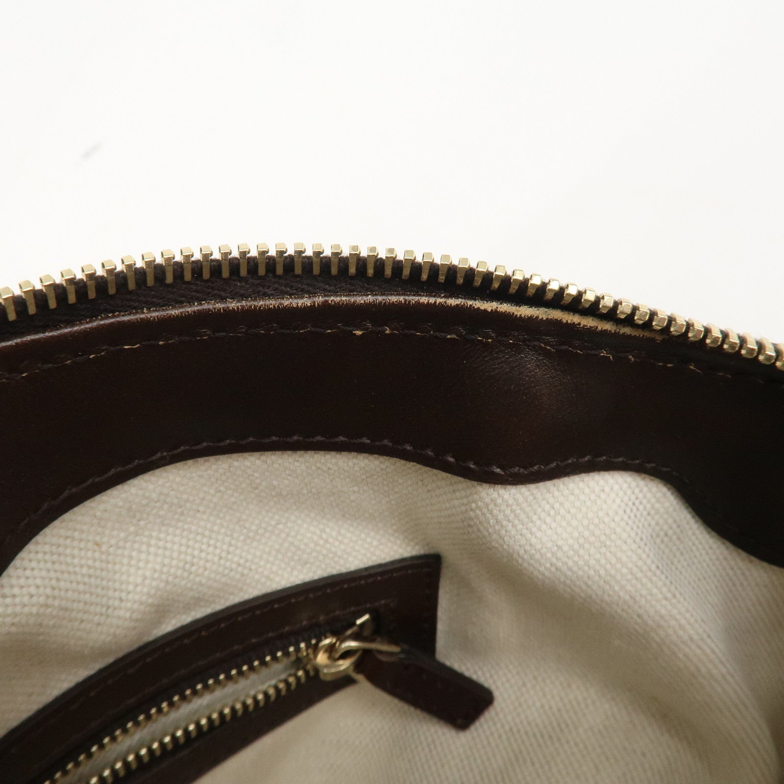 GUCCI Sherry GG Canvas Leather Tote Bag Beige Brown 257341 Used